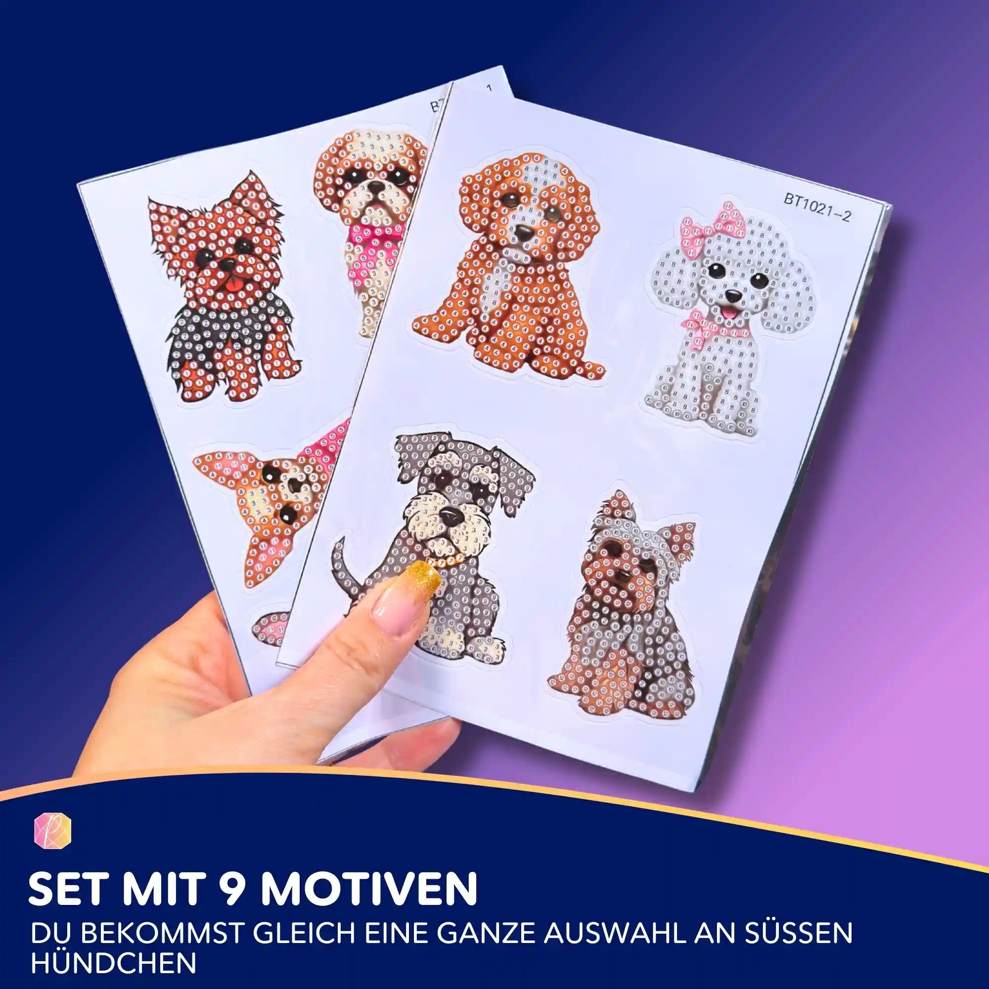 Diamond Painting Sticker - Hunde