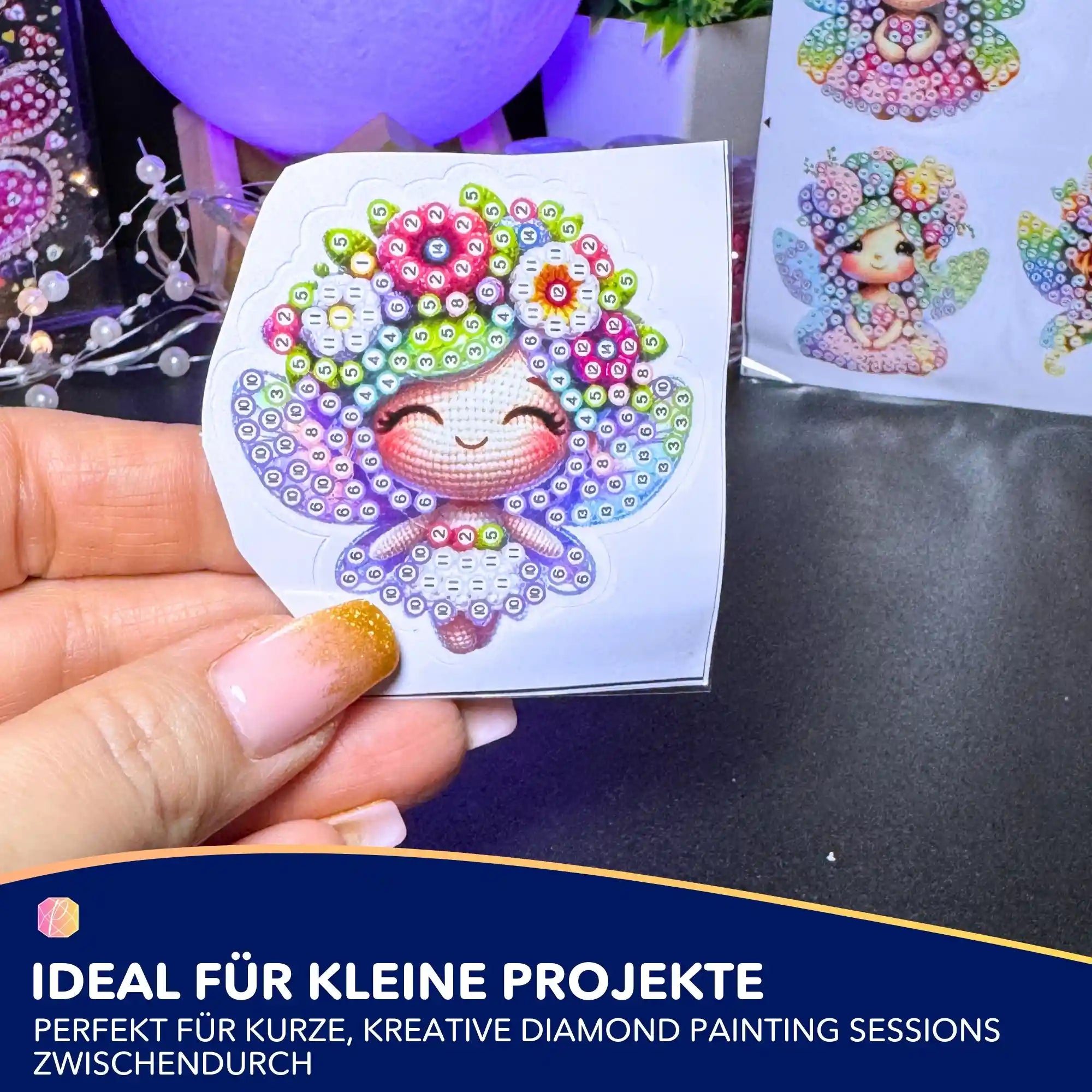 Diamond Painting Sticker - Blumenfeen