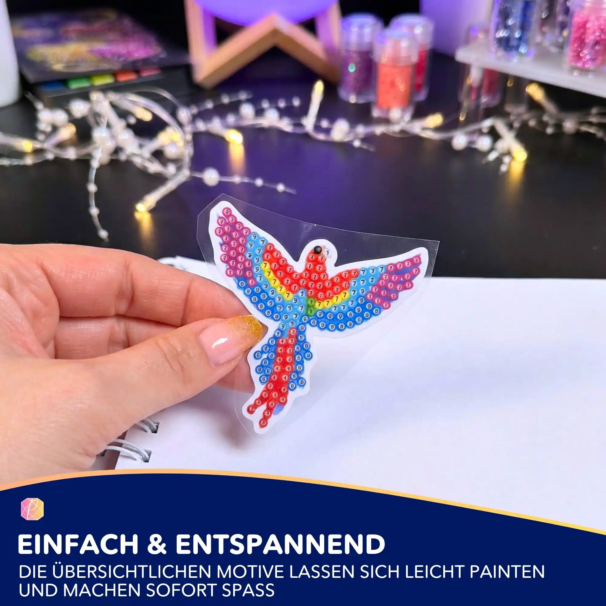 Diamond Painting Sticker - Bunte Vögel