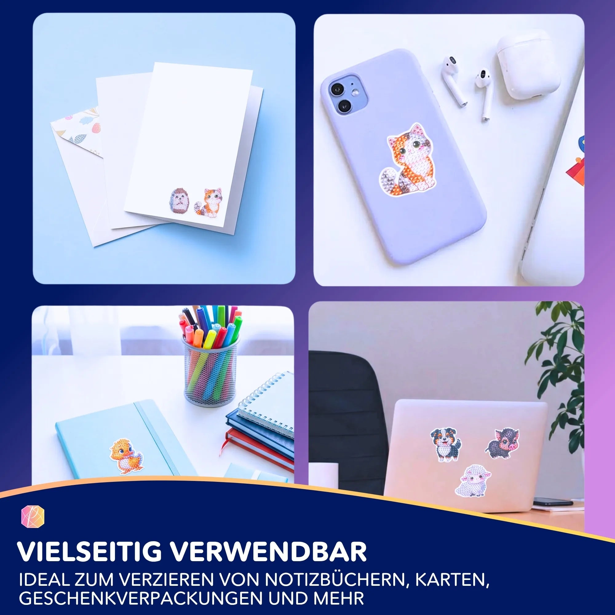Diamond Painting Sticker - Niedliche Tierchen