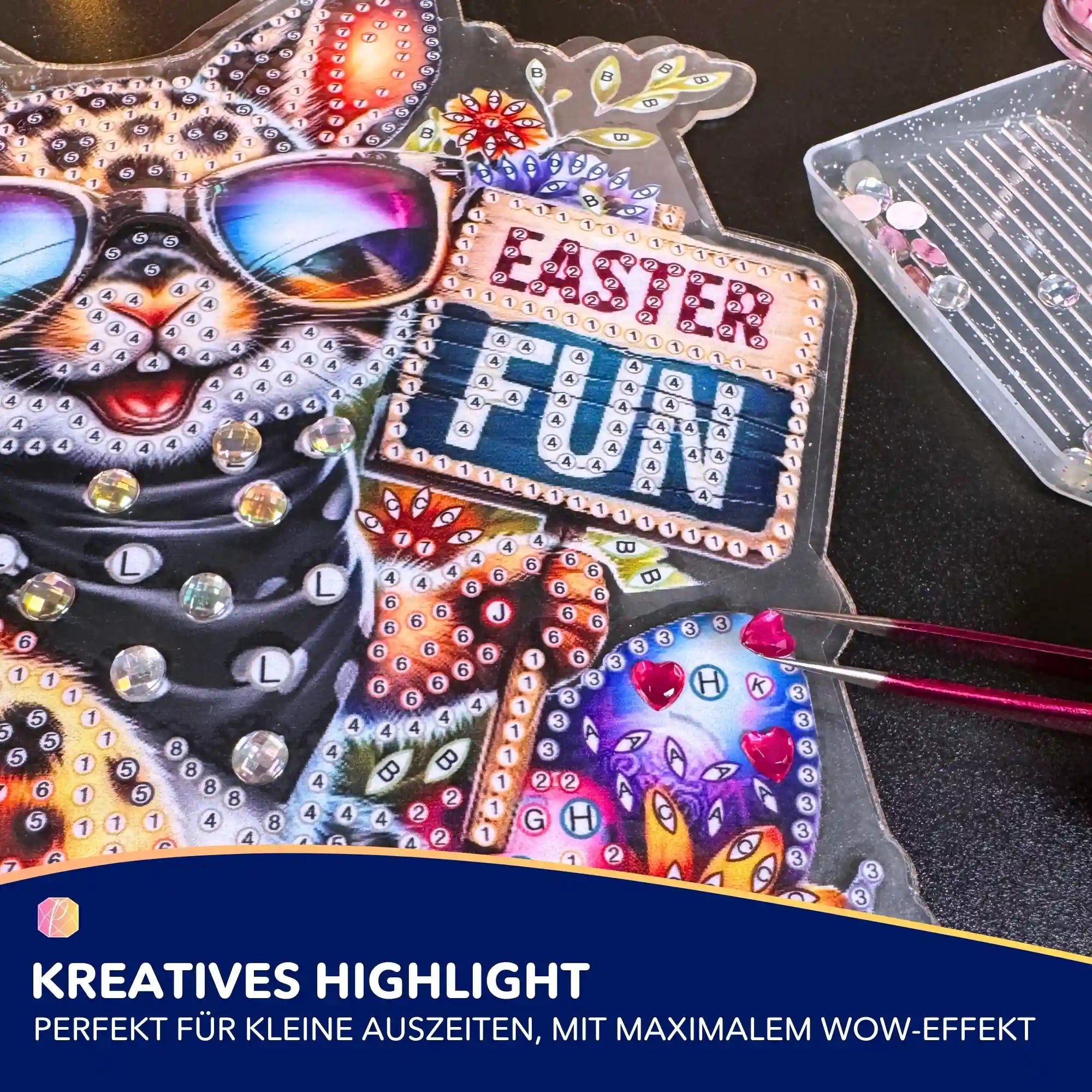 Diamond Painting Aufsteller - Funny Easter Bunny