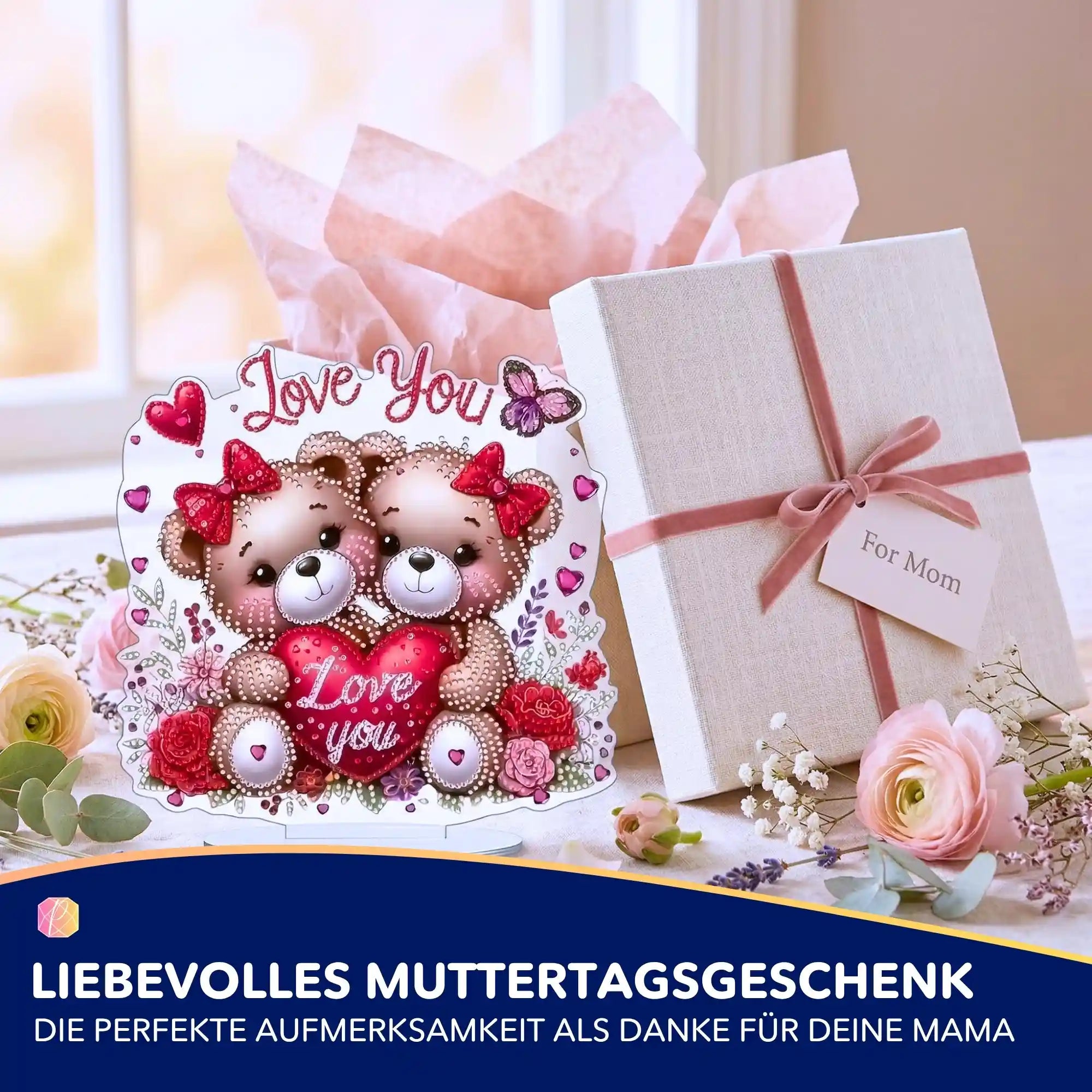 Diamond Painting Aufsteller Bären Love You - Muttertag