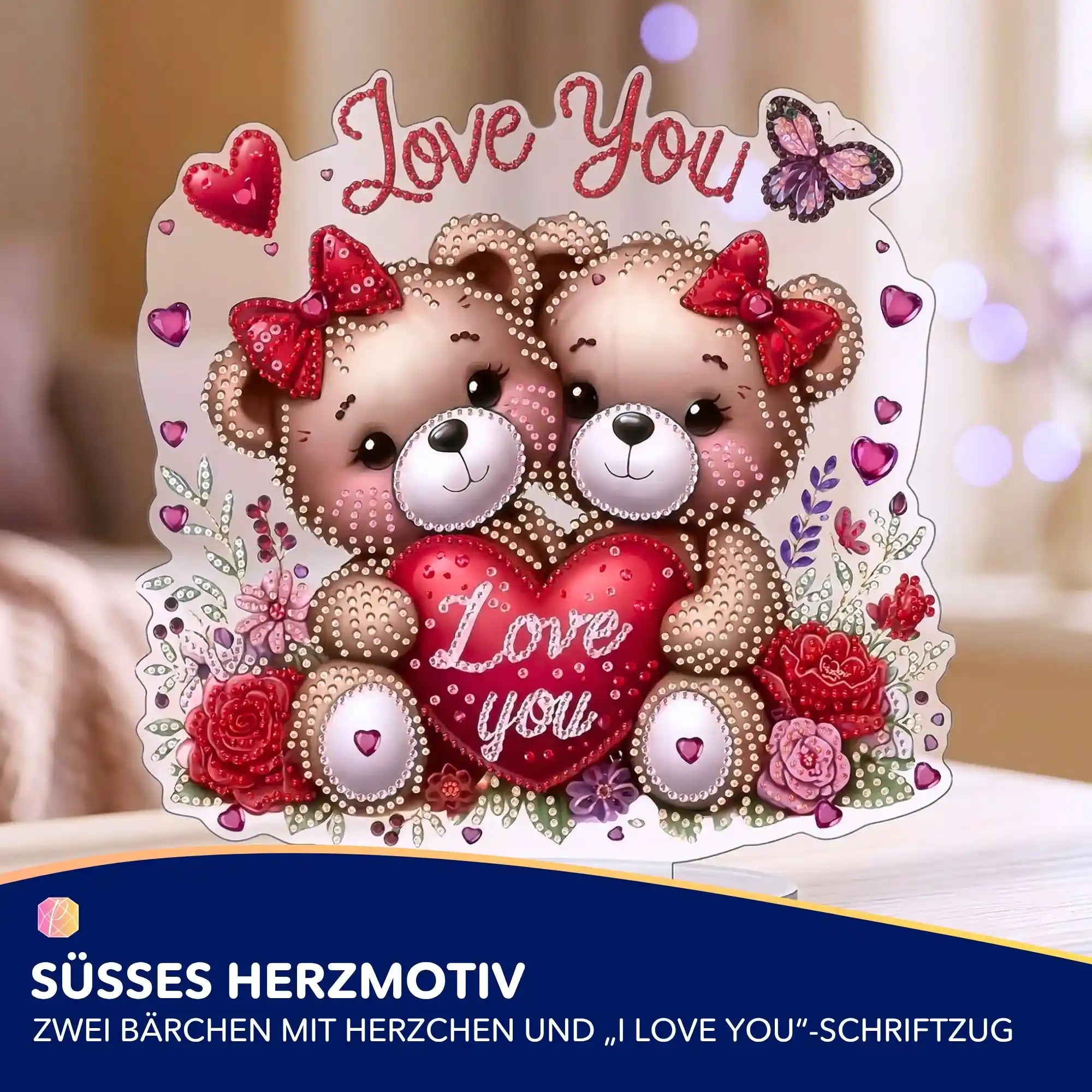 Diamond Painting Aufsteller Bären Love You - Muttertag