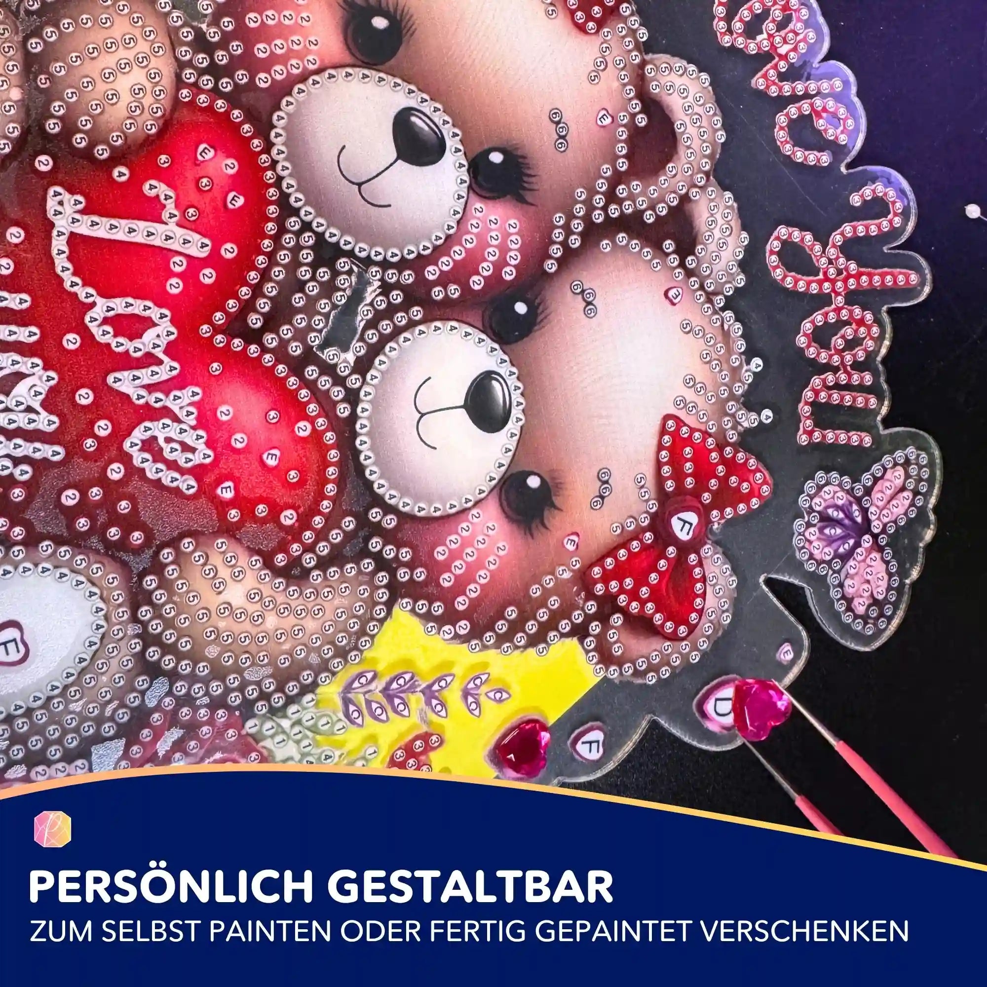 Diamond Painting Aufsteller Bären Love You - Muttertag