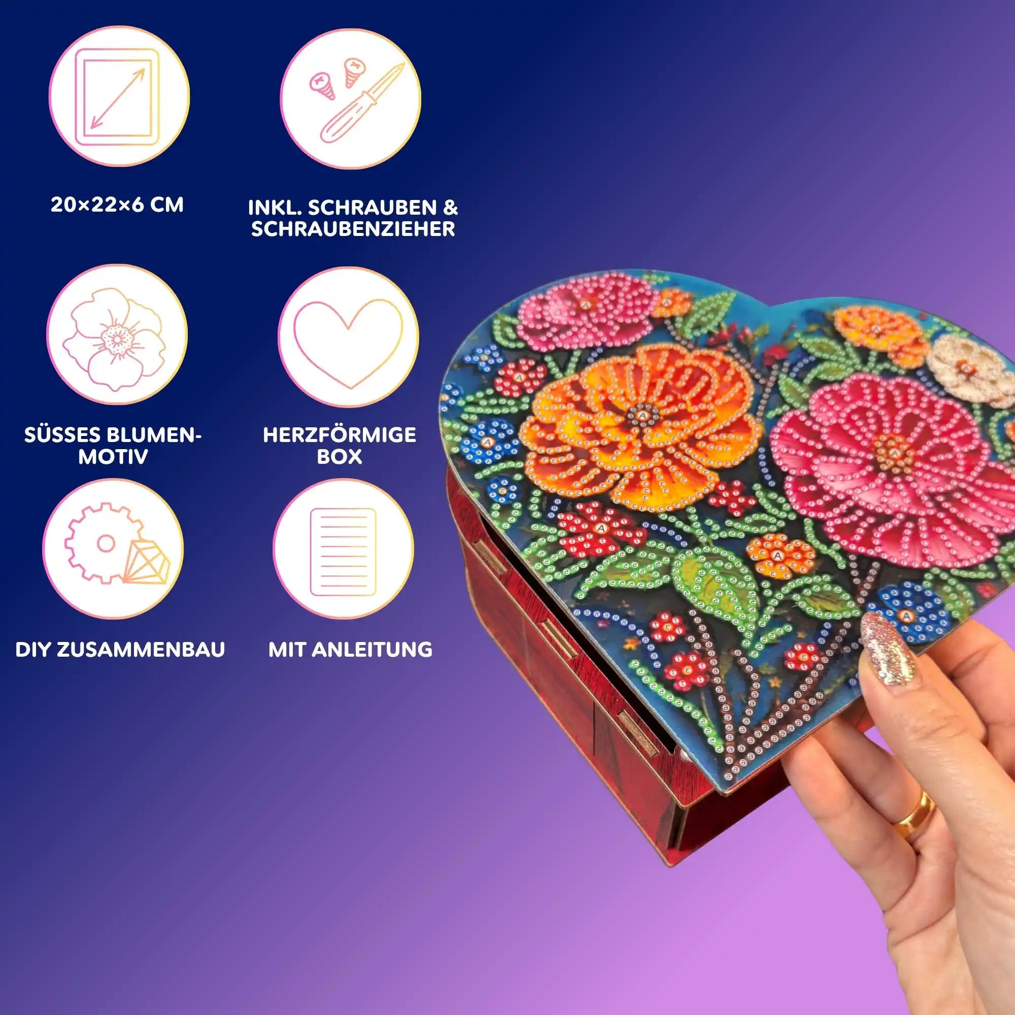 diamond painting aufbewahrung selber machen Diamond Painting Aufbewahrungsbox Blumen