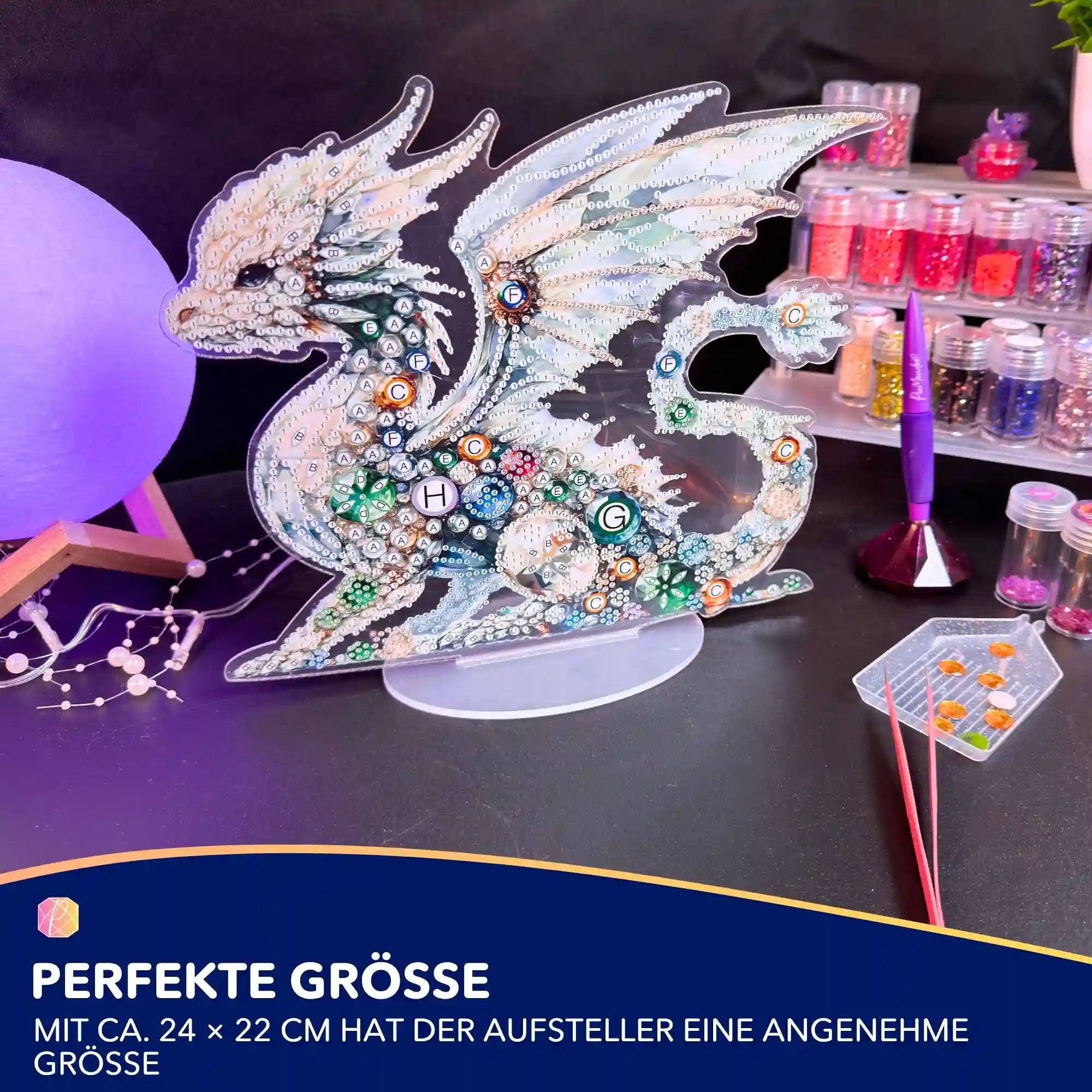Diamond Painting Aufsteller - Weißer Drache