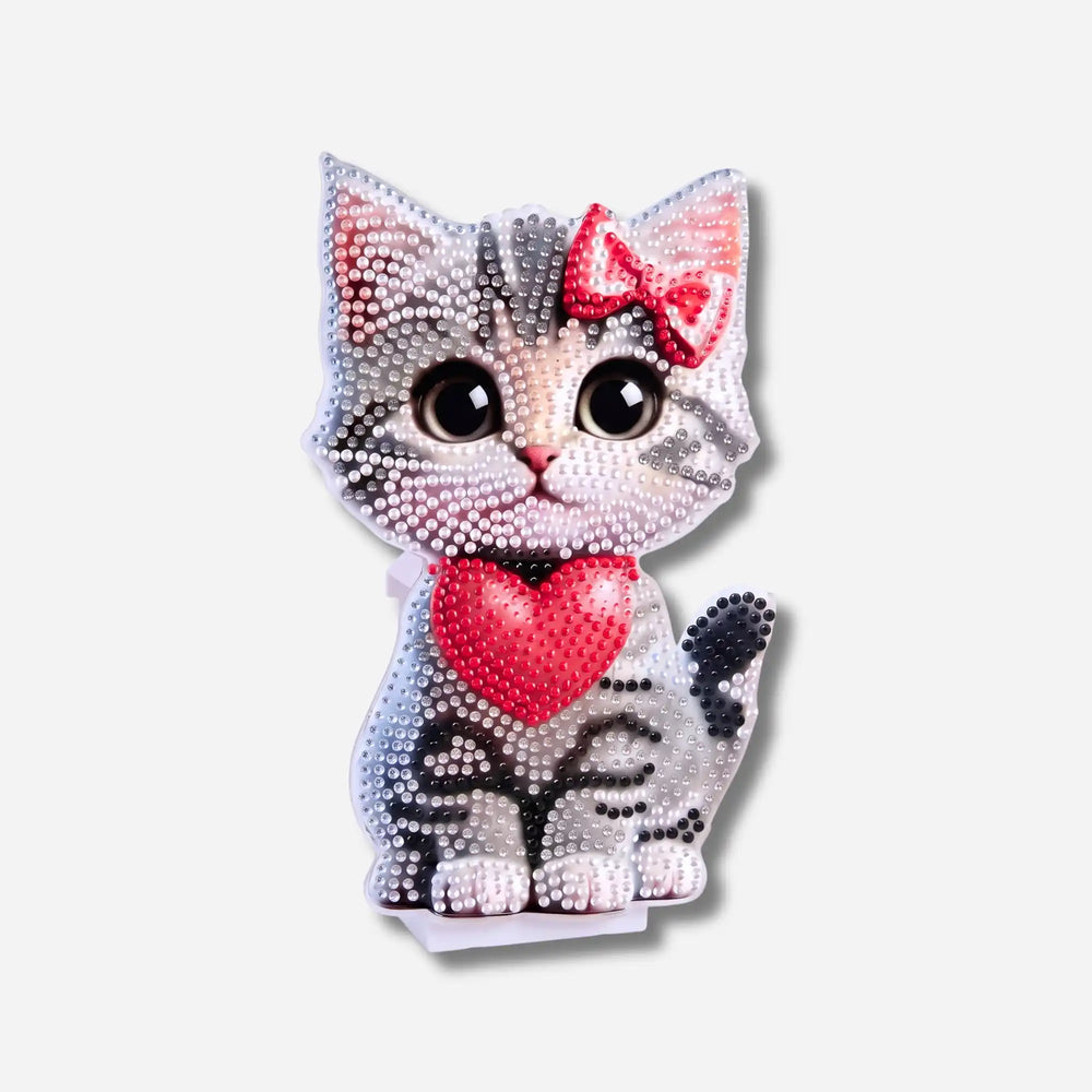 Diamond Painting - Aufsteller Wackelkatze mit Herz