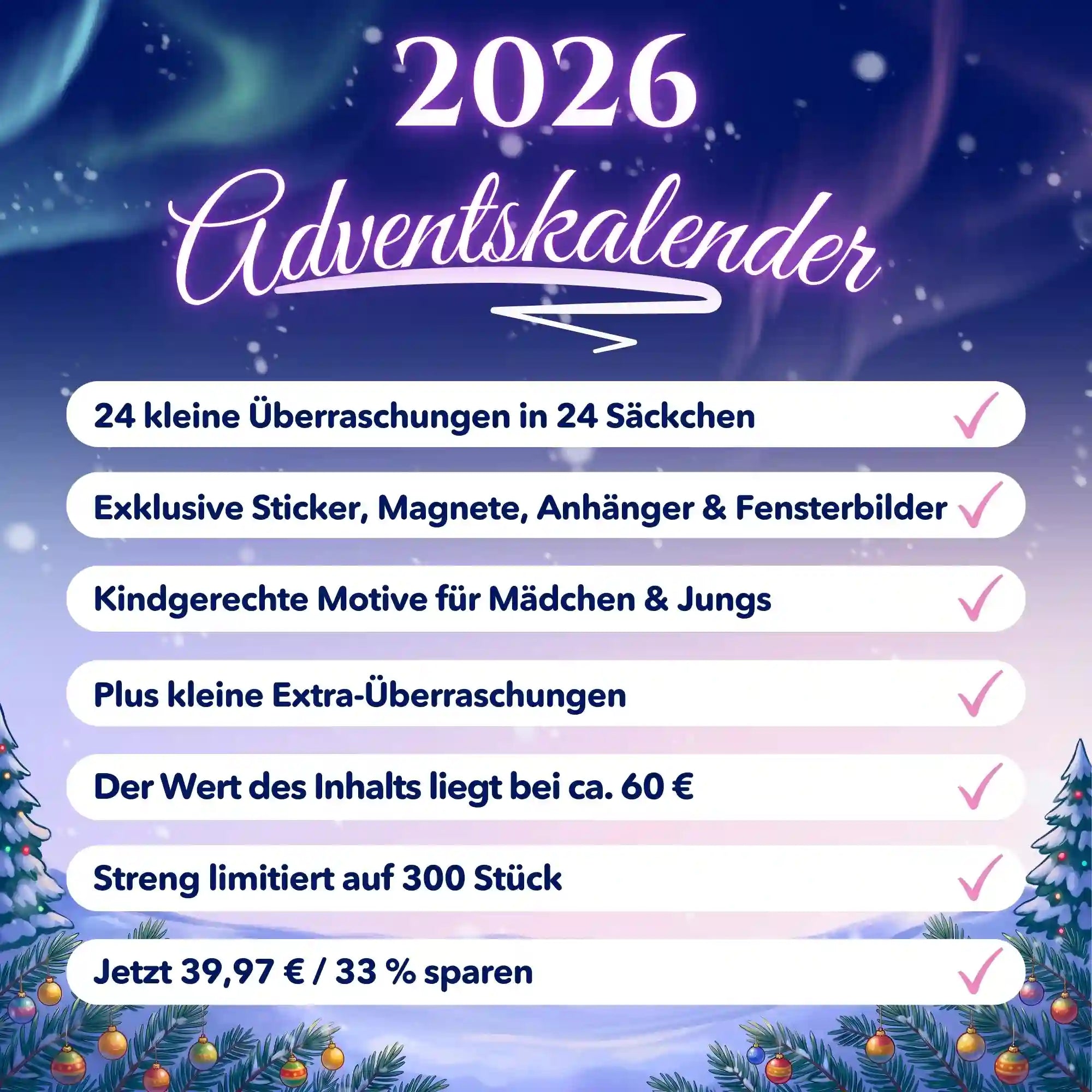 Diamond Painting Adventskalender Kinder 2026 (Vorverkauf)