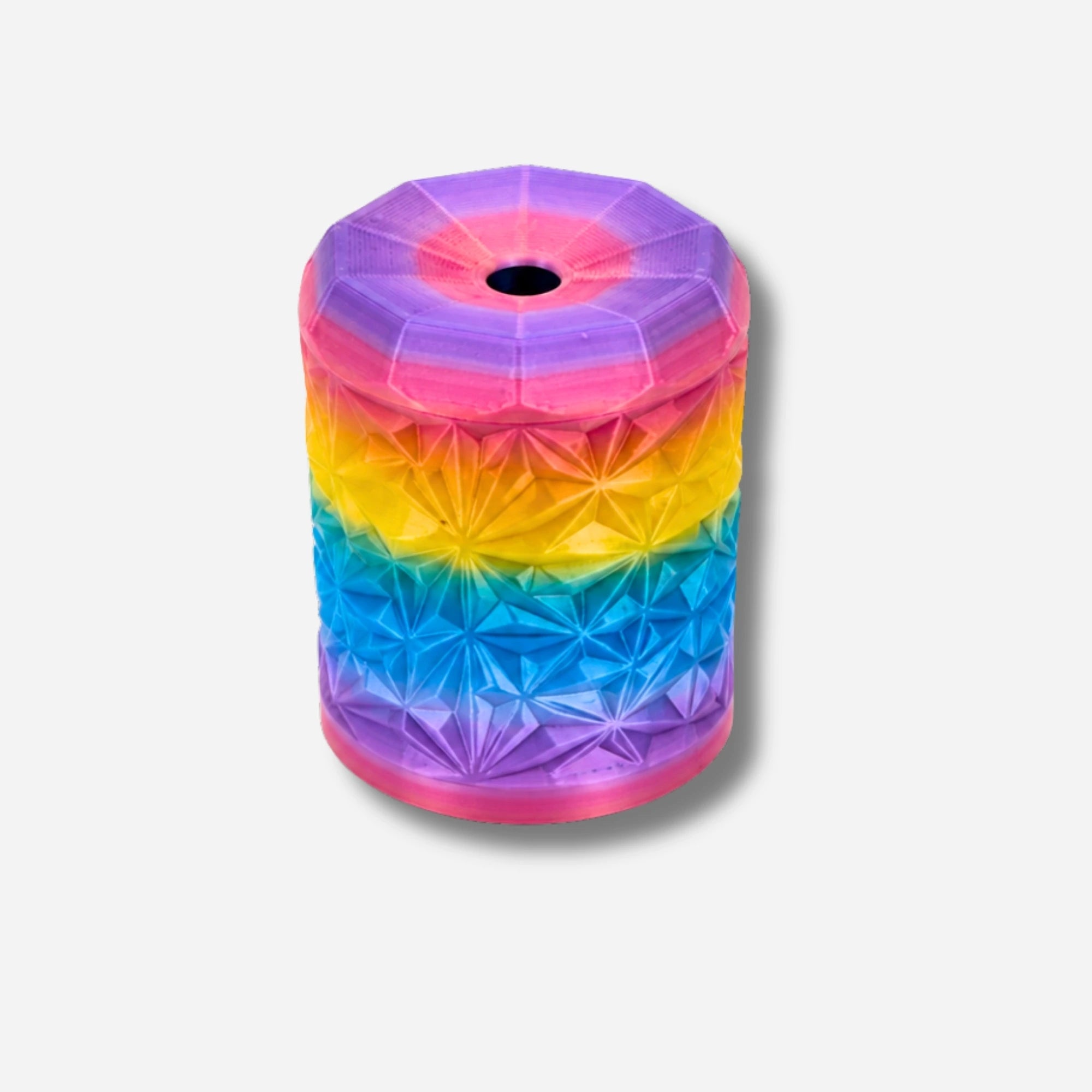 Bunter Cover Minder Mülleimer für Diamond Painting Zubehör mit geometrischem Design in Regenbogenfarben