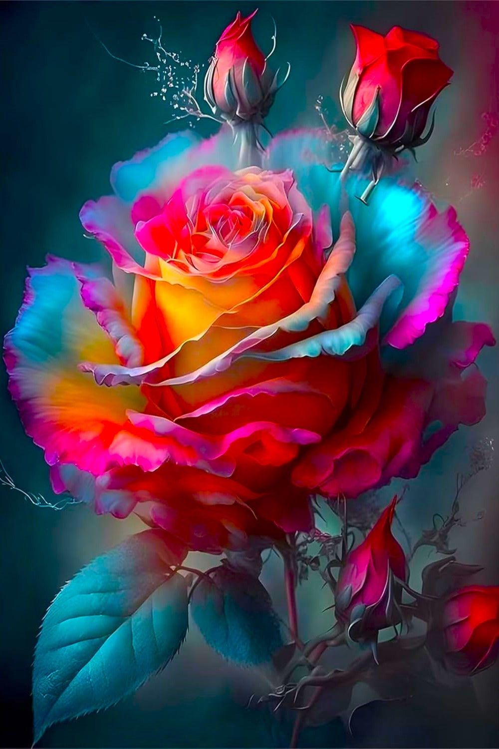 Diamond Painting - Zarte Rosenblüte