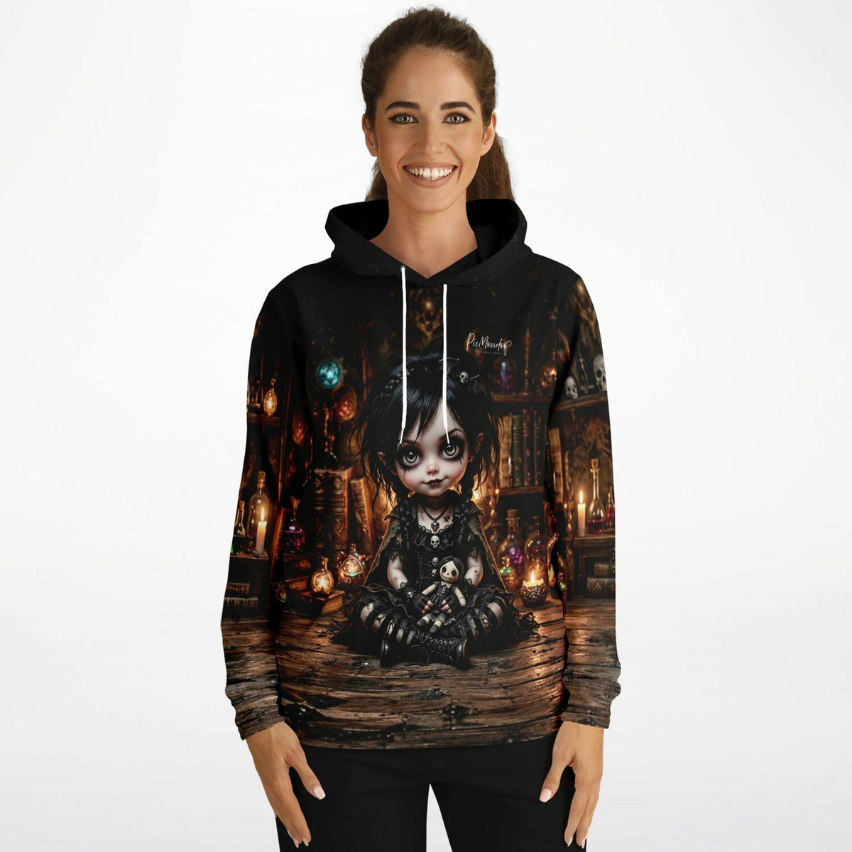 Dreamer Hoodie mit Little Mistelchen Gothic-Motiv, inspiriert durch Diamond Painting und Malen nach Zahlen Designs