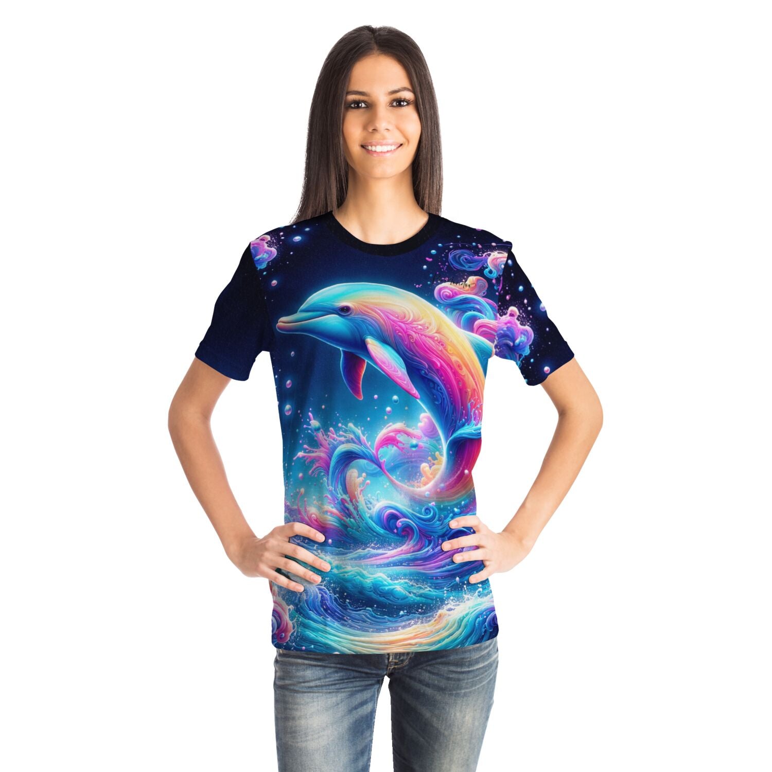 Dreamer T-Shirt - Delfin im Farbenmeer