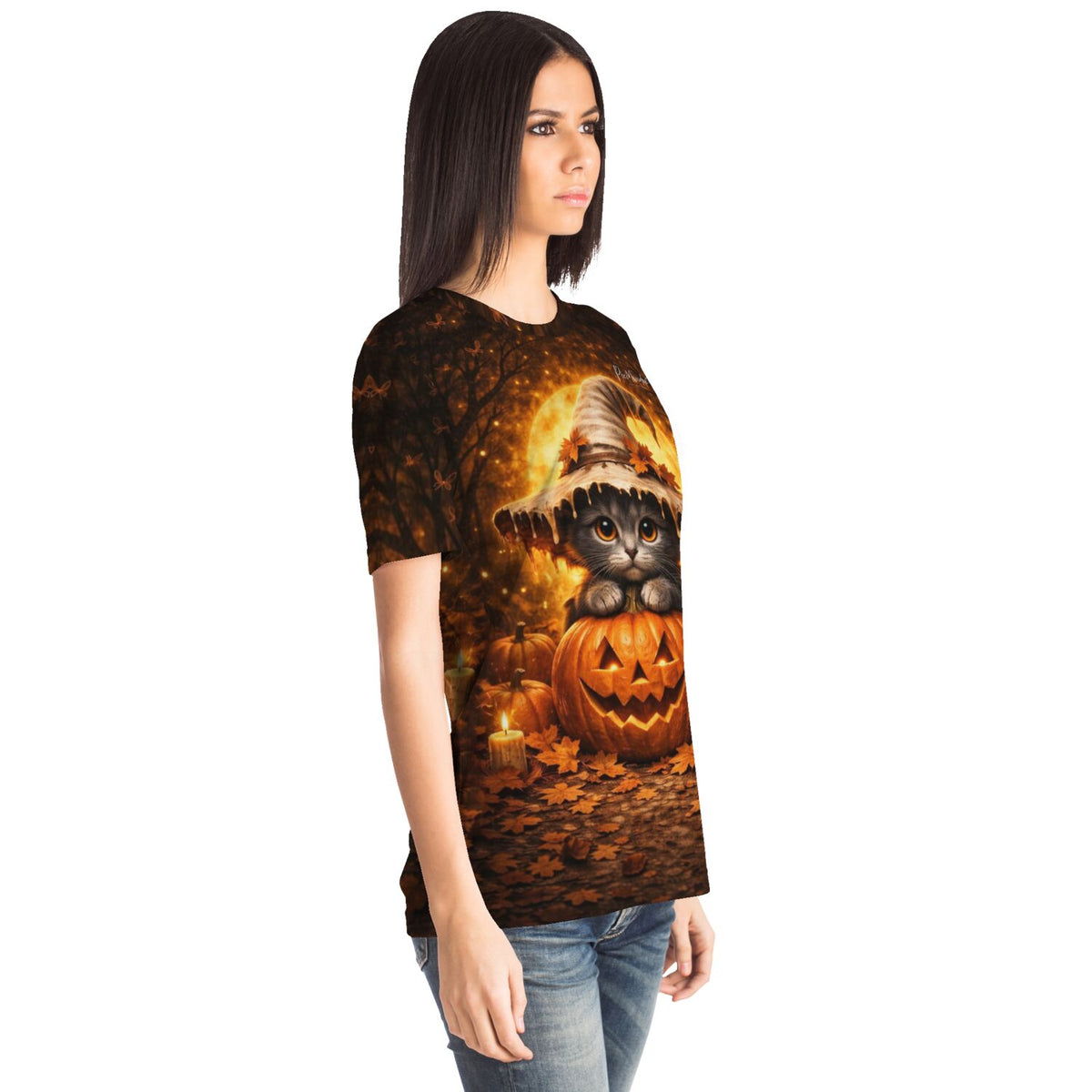 T-Shirt mit Kürbishexe-Motiv für Fans von Diamond Painting und Malen nach Zahlen
