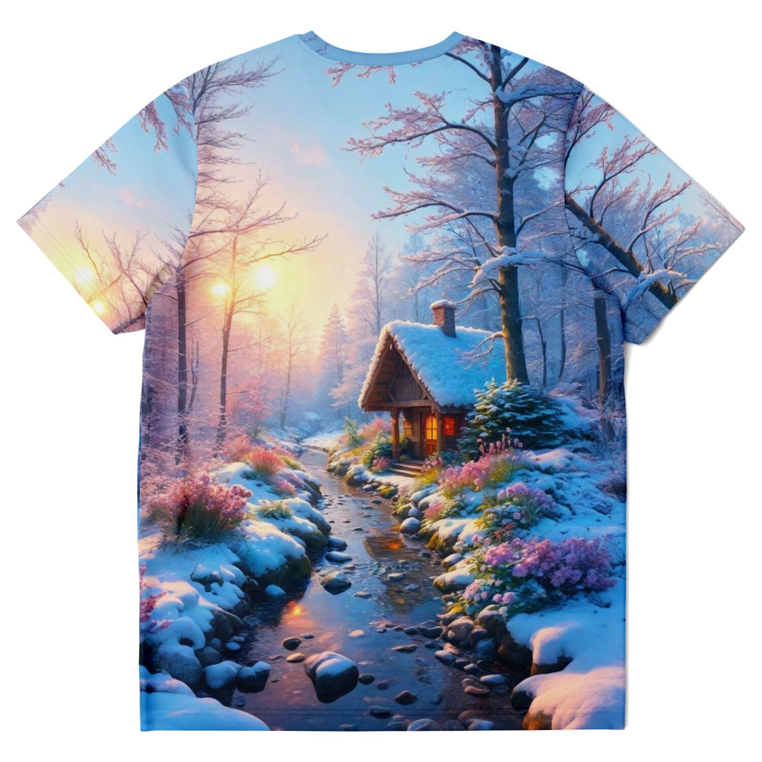 Dreamer T-Shirt mit Wintermorgen Motiv, ideal für Fans von Malen nach Zahlen und Diamond Painting Kunstwerken.