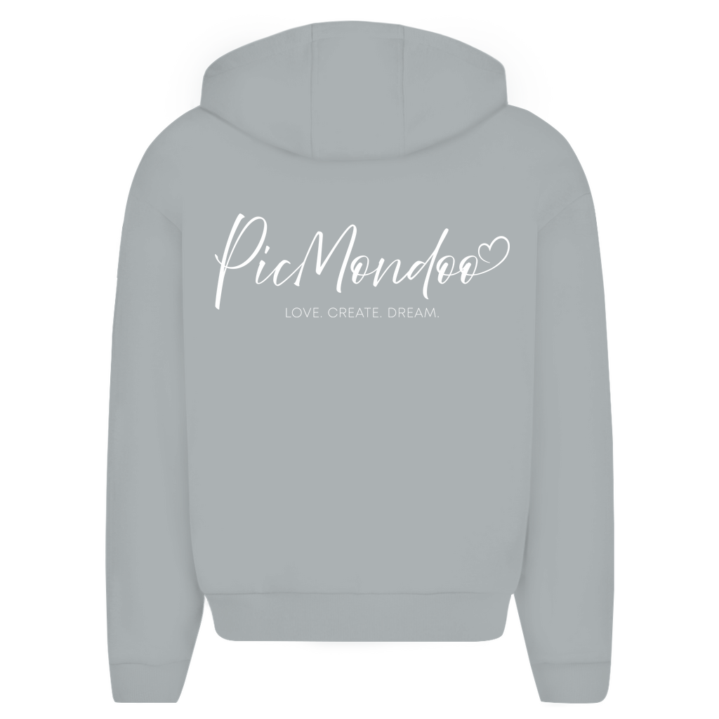 Herren Oversize Zipper Hoodie Picmondoo logo
