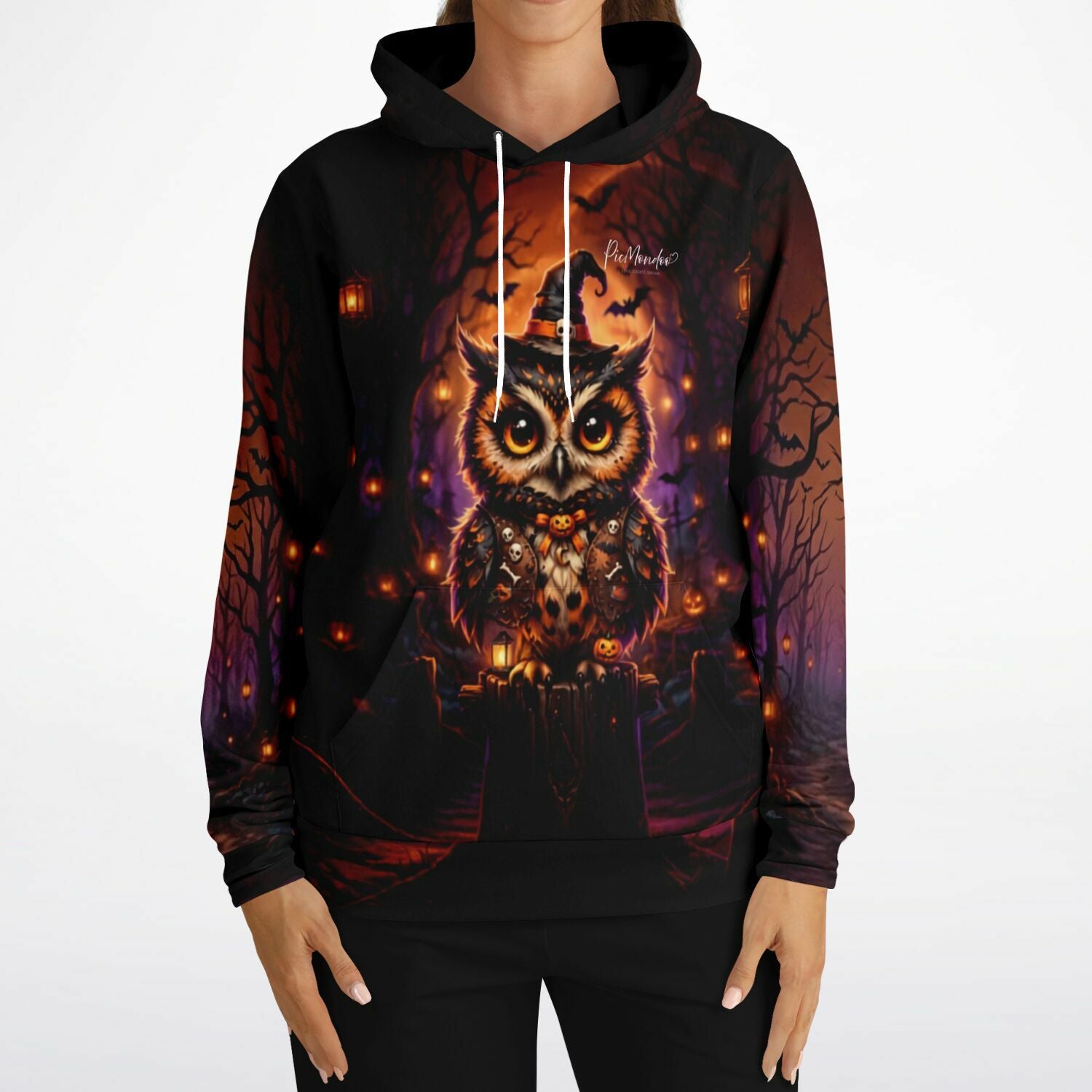 Dreamer Hoodie Wächter der Kürbisnacht mit Eulen-Motiv im Halloween-Design, ideal für Fans von Malen nach Zahlen Kunst.