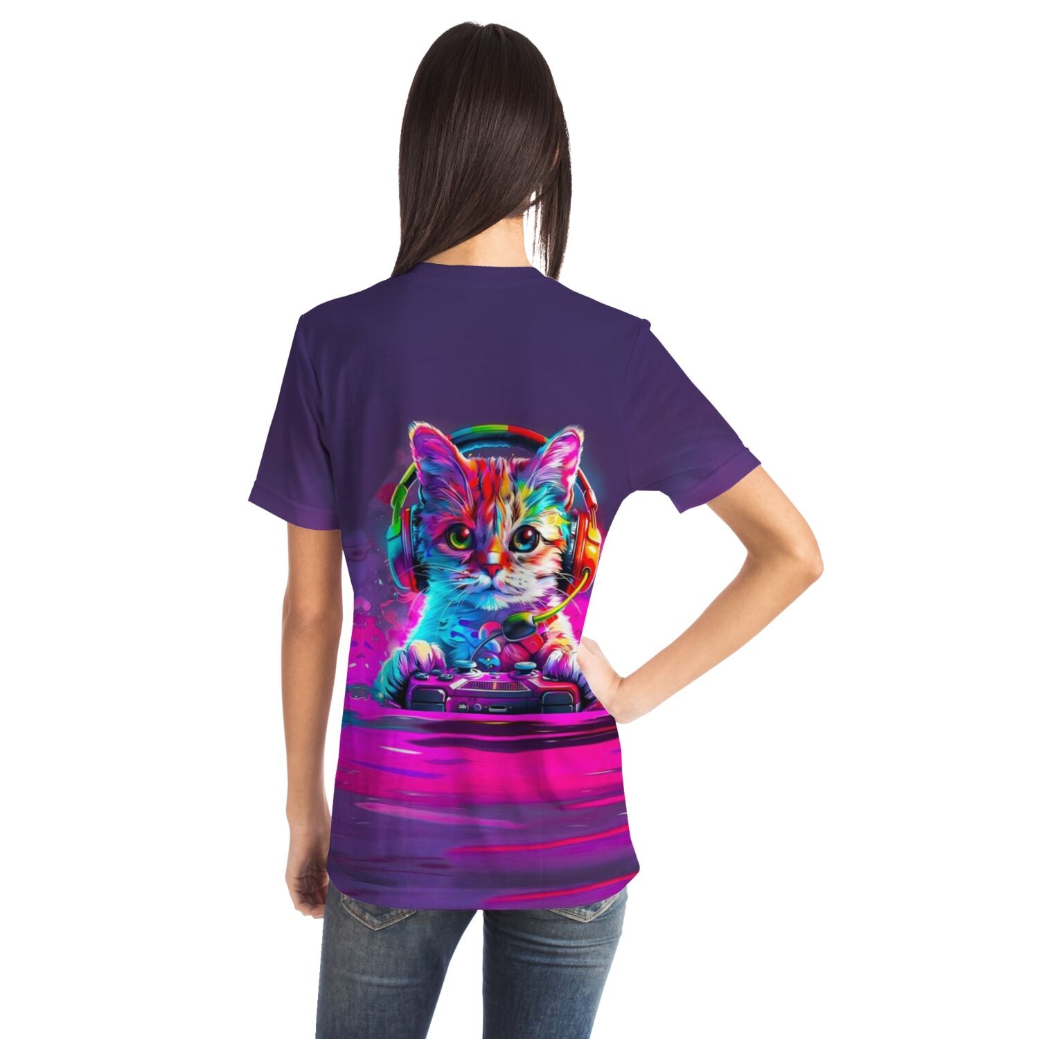 Dreamer T-Shirt - Colorful gaming Cat