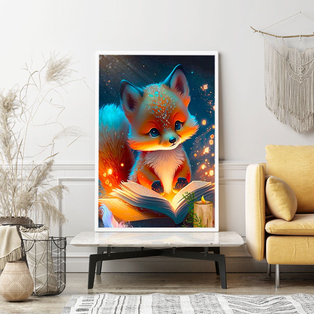 Diamond Painting Wandgestaltung Lesestunde im Fuchswald "Limited Edition"