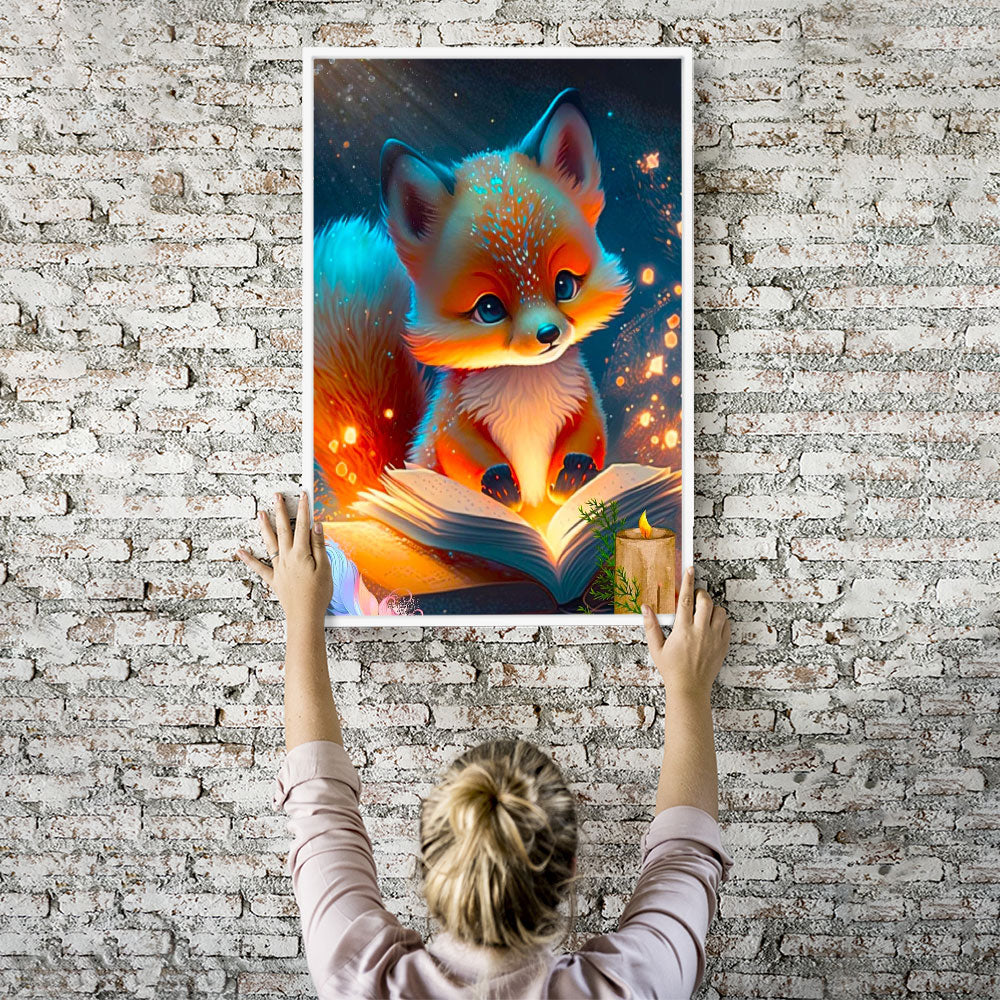 Diamond Painting Wandbild Lesestunde im Fuchswald "Limited Edition"