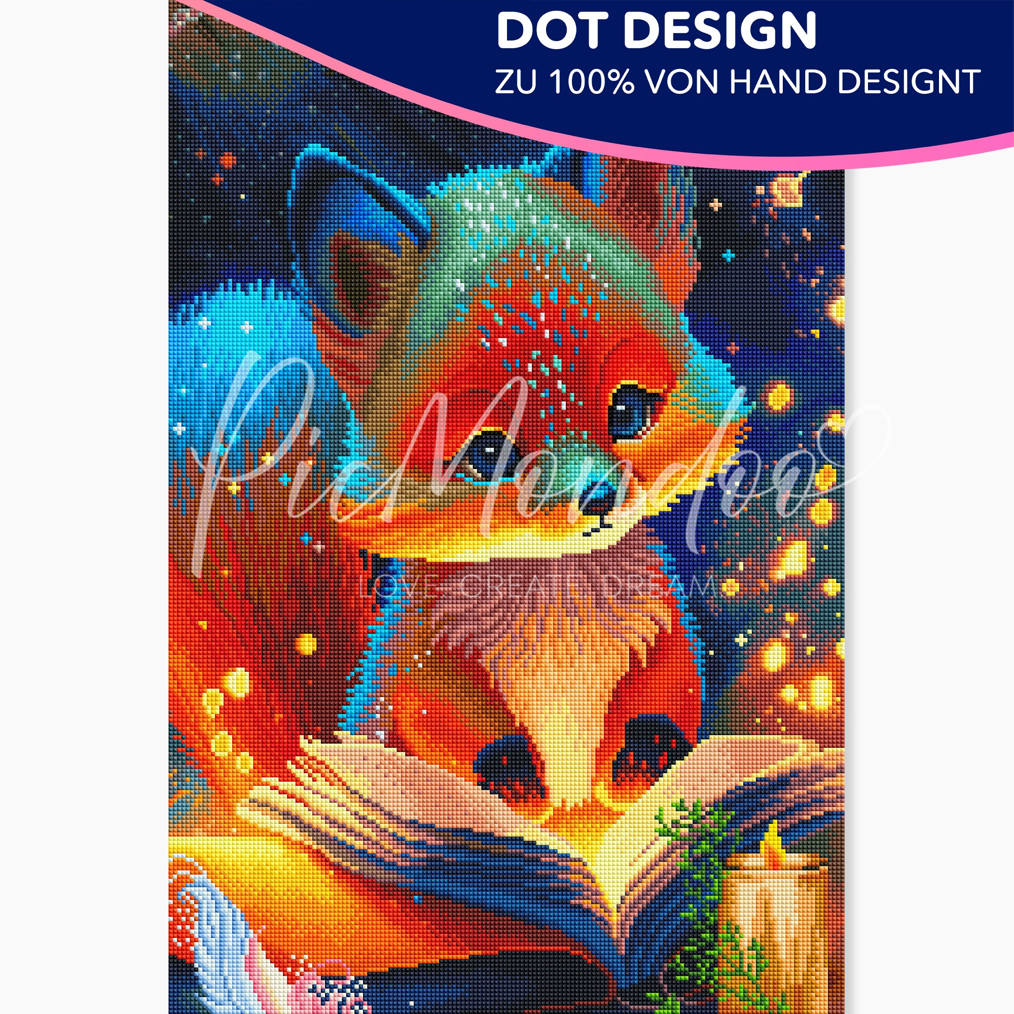 Diamond Painting Dot Design Lesestunde im Fuchswald "Limited Edition"