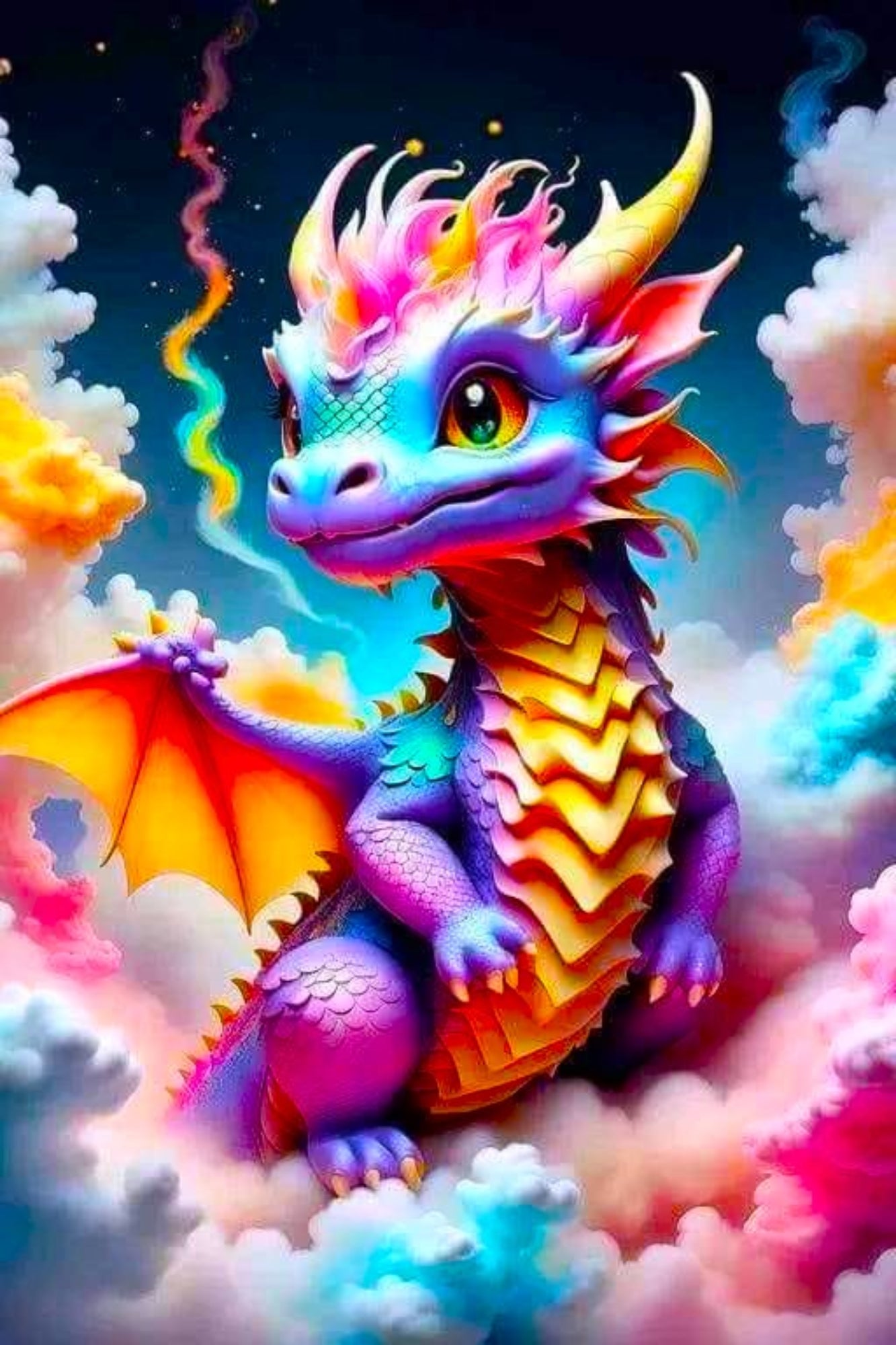 Diamond Painting 100 Farben Special - Baby Dragon
