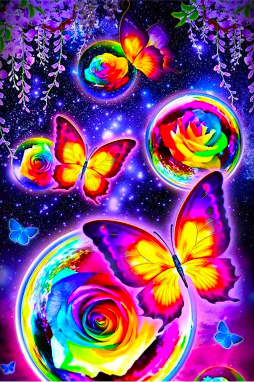 Diamond Painting AB Special - Schmetterlingstanz im Mondschein