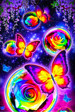 Diamond Painting AB Special - Schmetterlingstanz im Mondschein