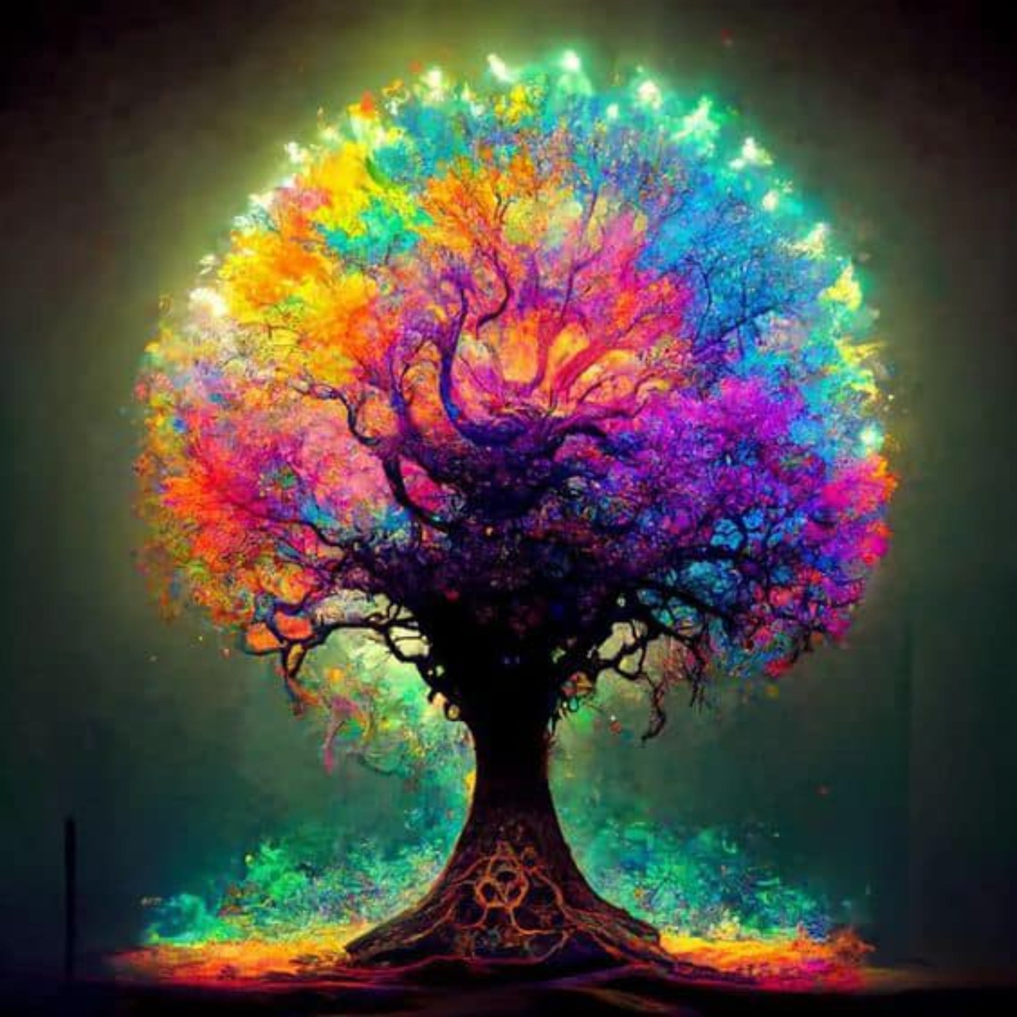 Diamond Painting Multi Special - Colorful lightning tree