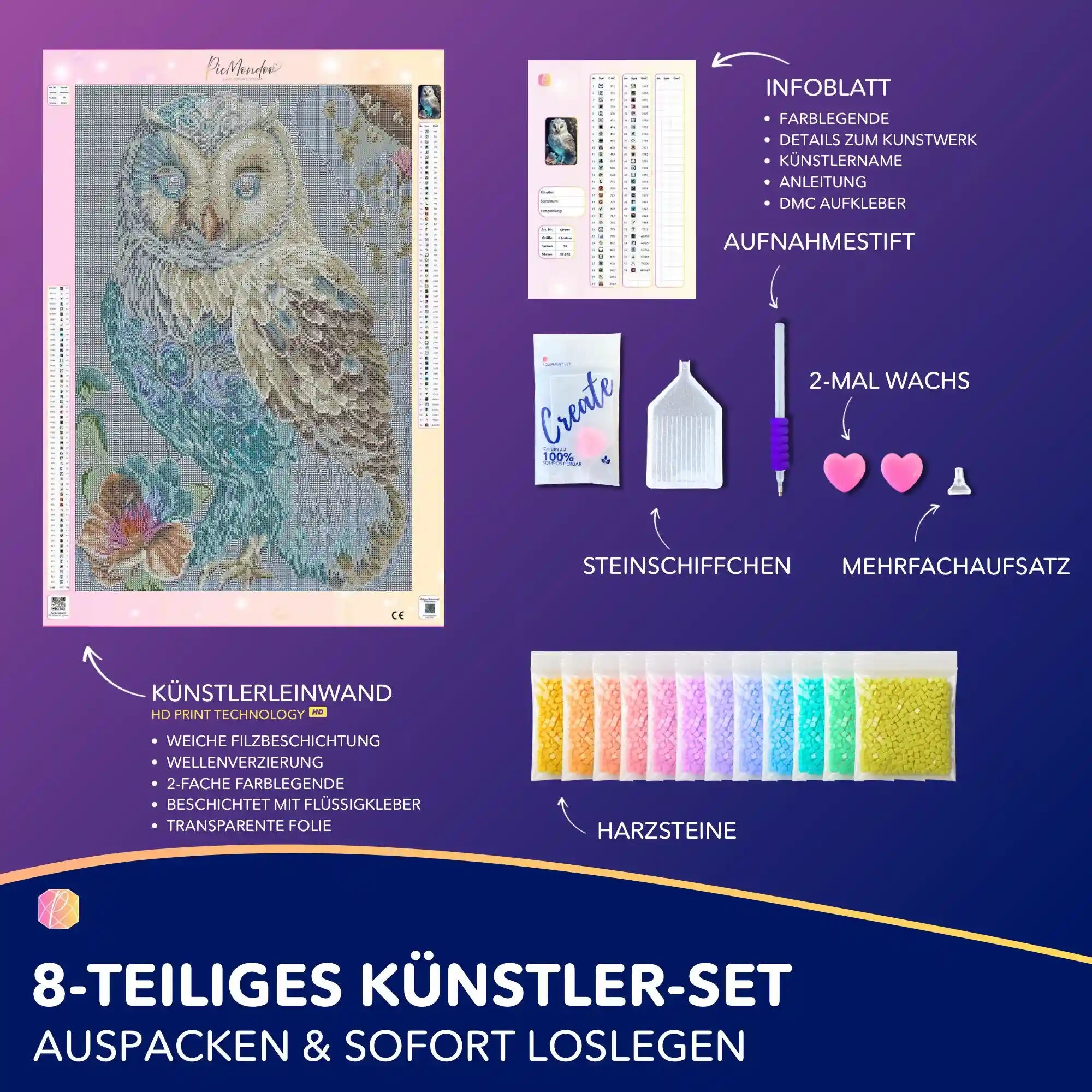 Diamond Painting Multi Special - White Owl
