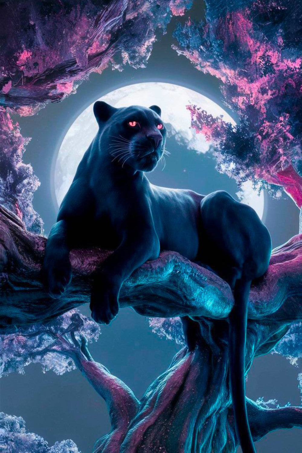 Diamond Painting - Black Panther Kirschblütentraum