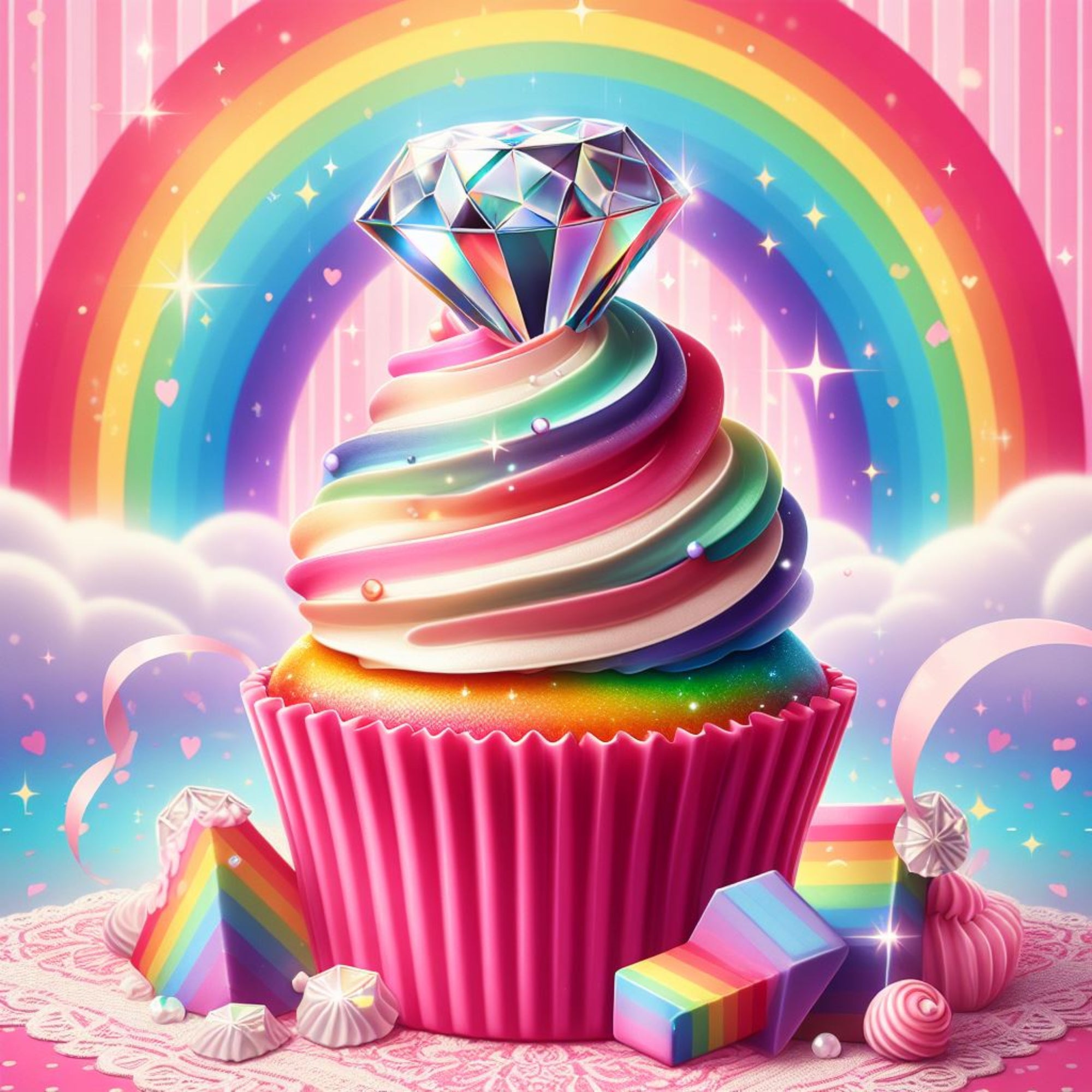 Diamond Painting Multi Special - Colorful Diamond Cupcake "Limited Edition"