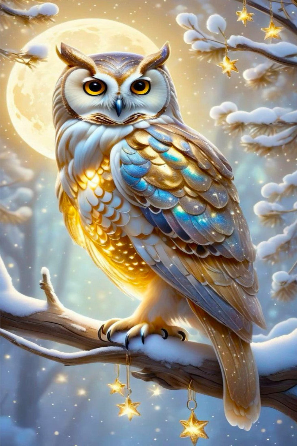 Diamond Painting - Goldene Schneeeule