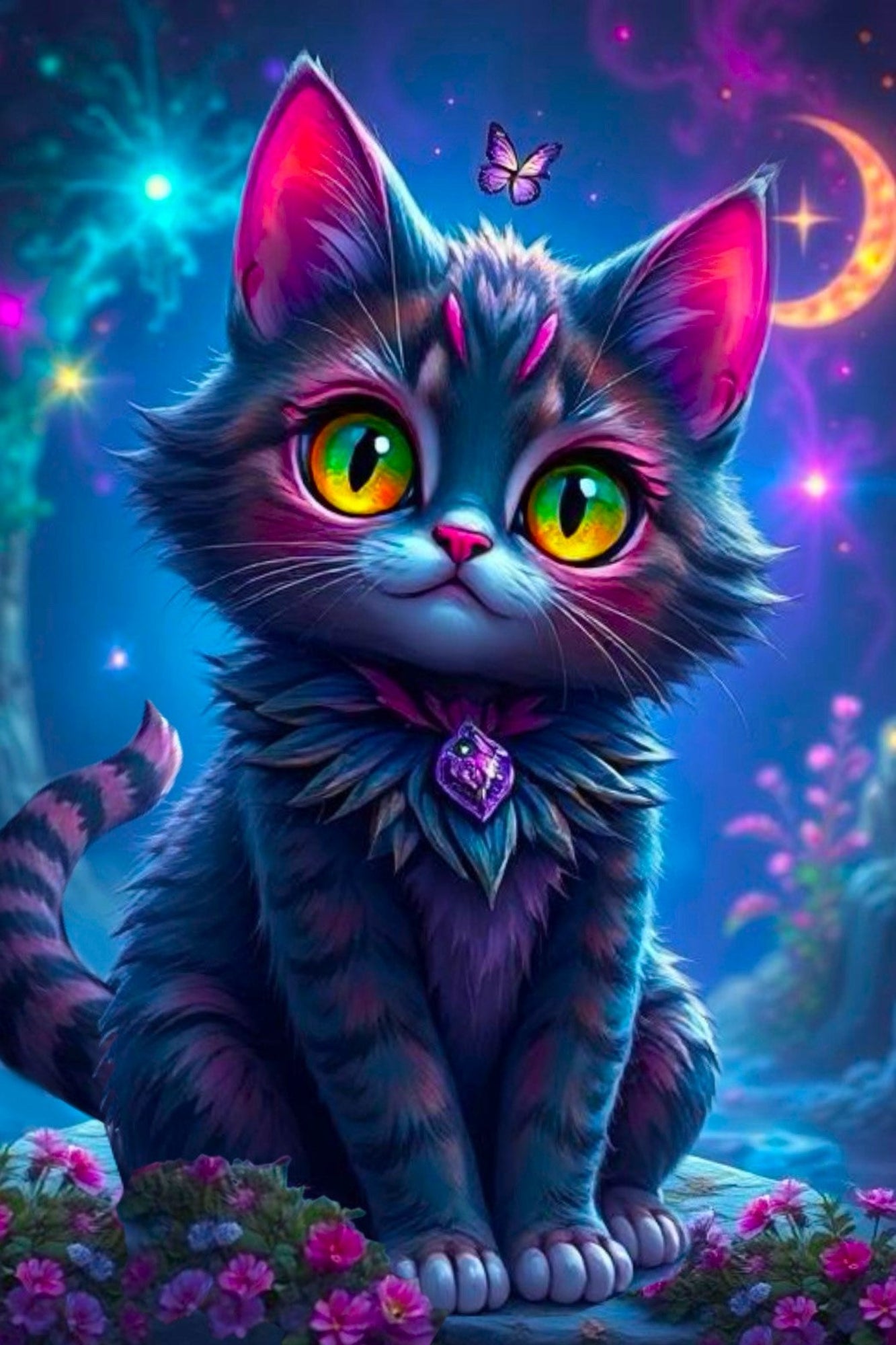 Diamond Painting - Night Cat