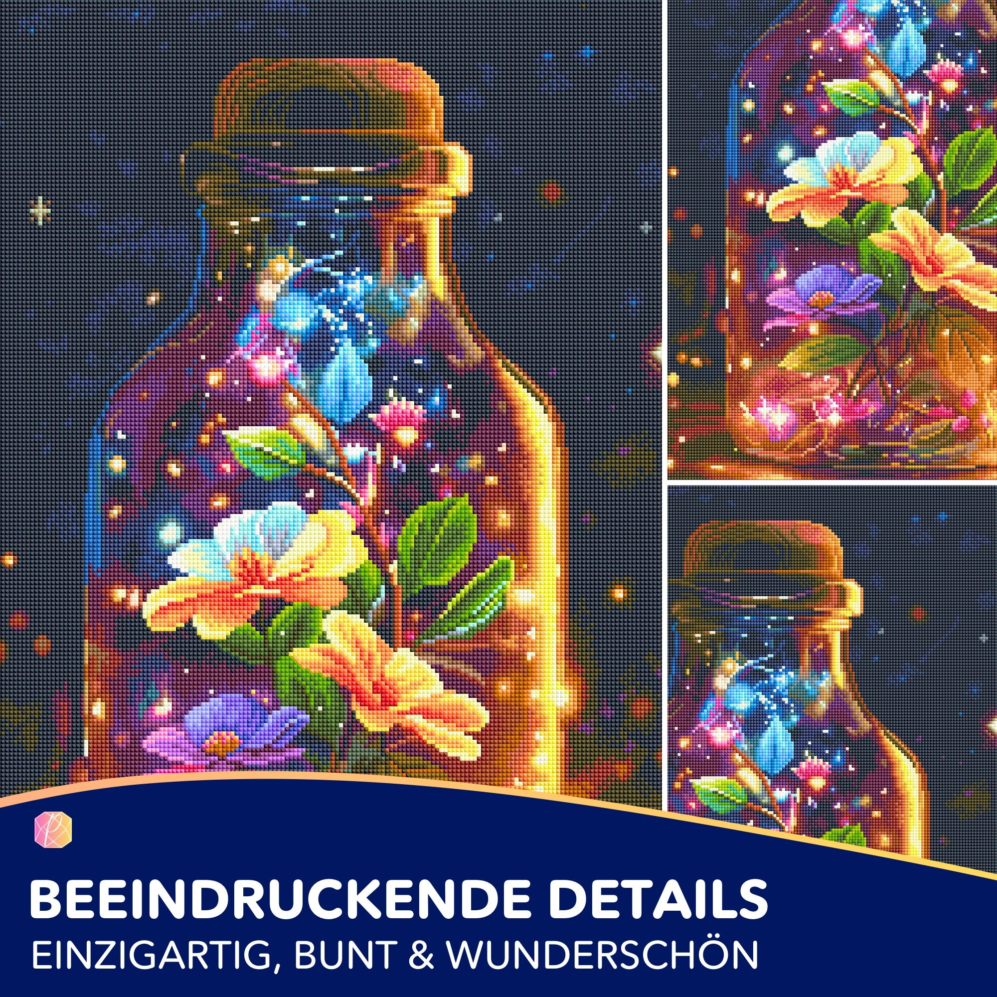 Diamond Painting - Leuchtender Blütenzauber