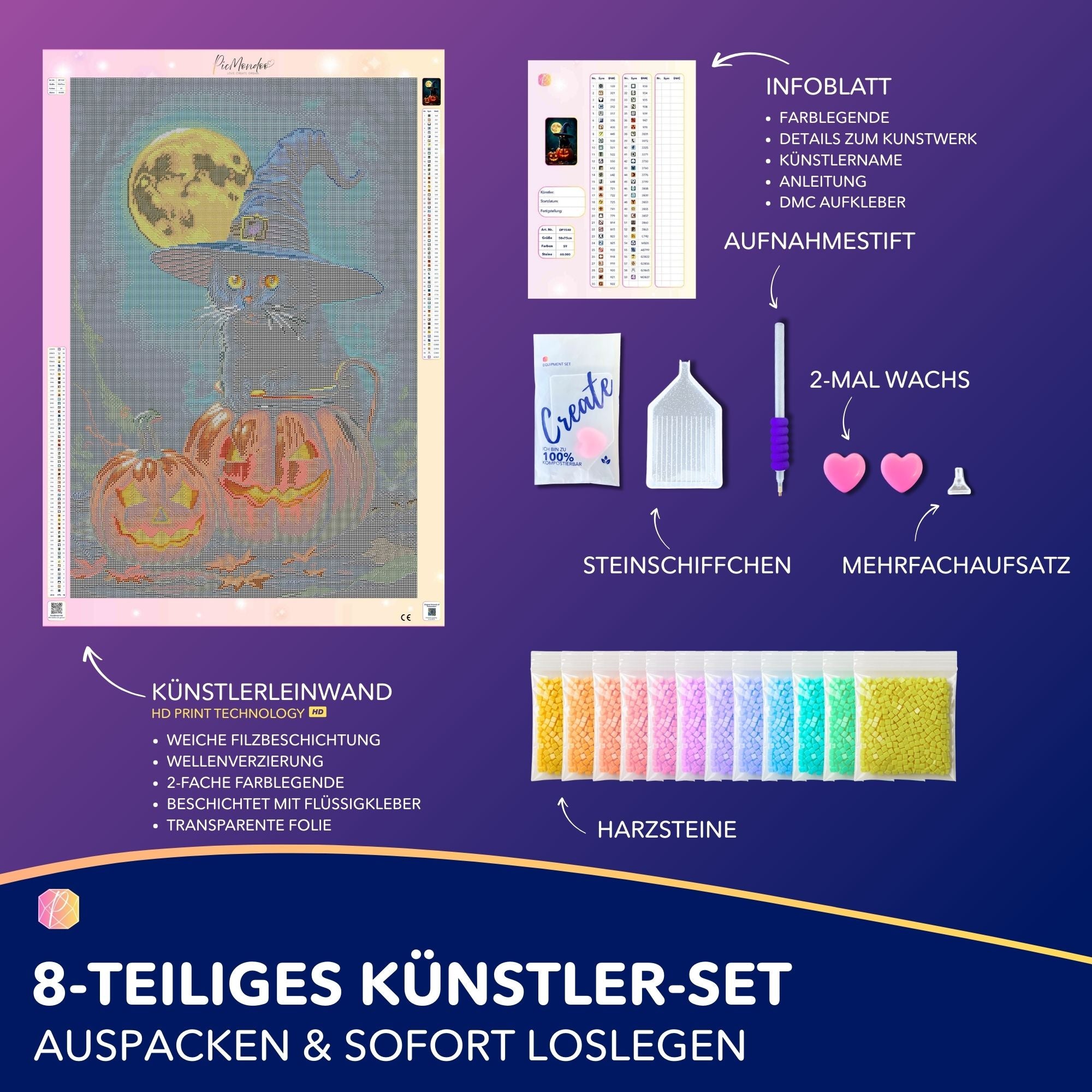 Diamond Painting 7 Tage Special - Wizard Cat