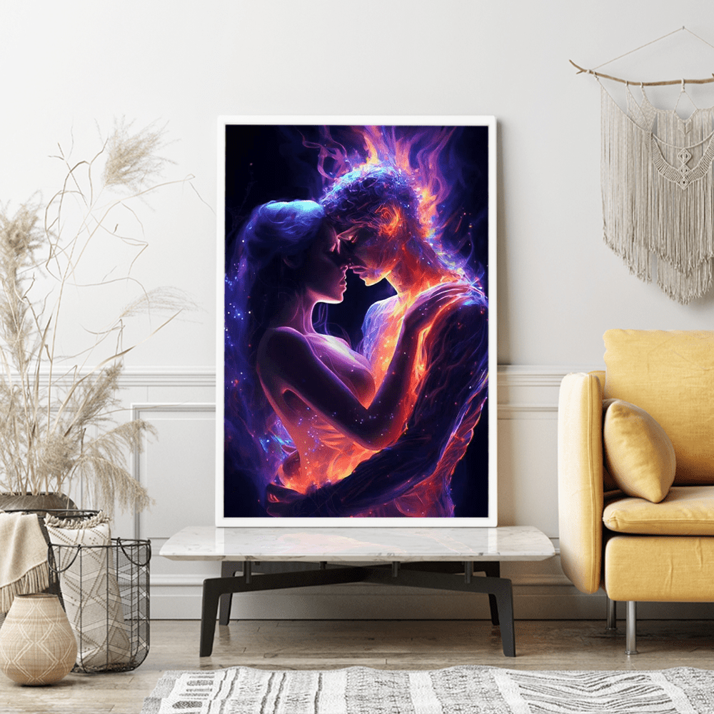 Diamond Painting Wandgestaltung Love is on fire