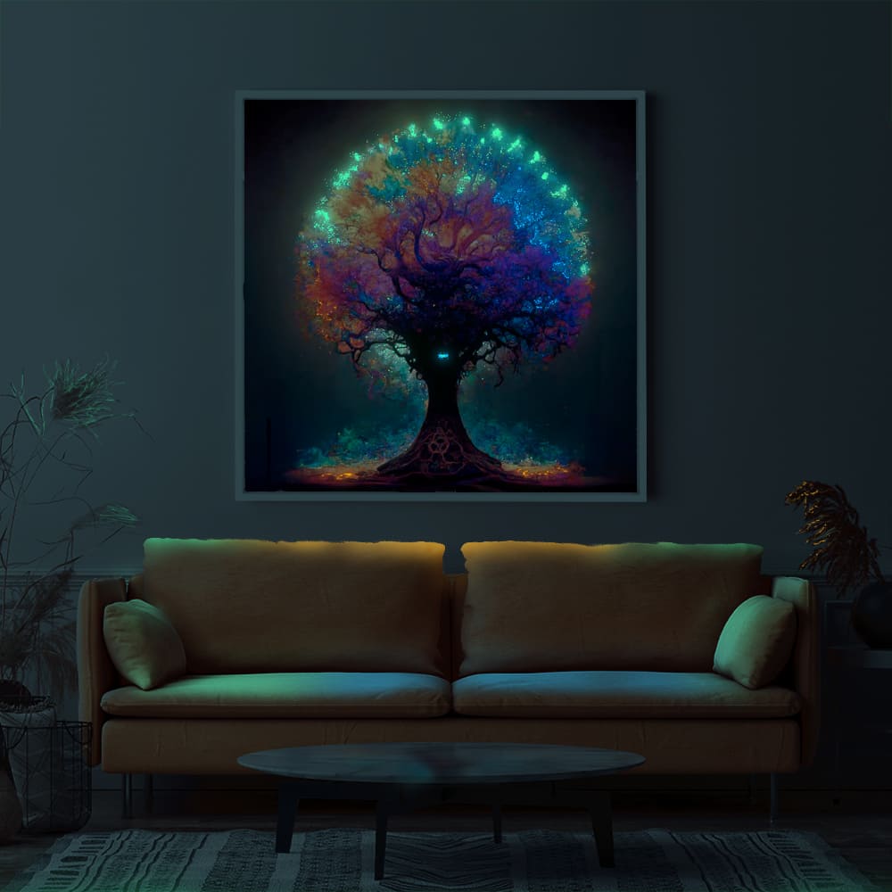 Diamond Painting Special Wandgestaltung Colorful lightning tree