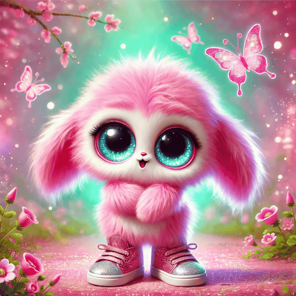 Diamond Painting - Pink Fluffel Knuffel