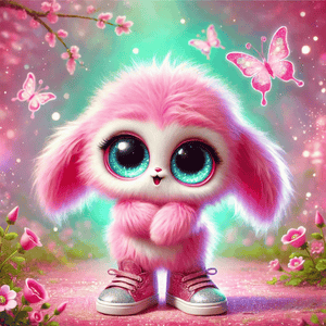 Diamond Painting - Pink Fluffel Knuffel