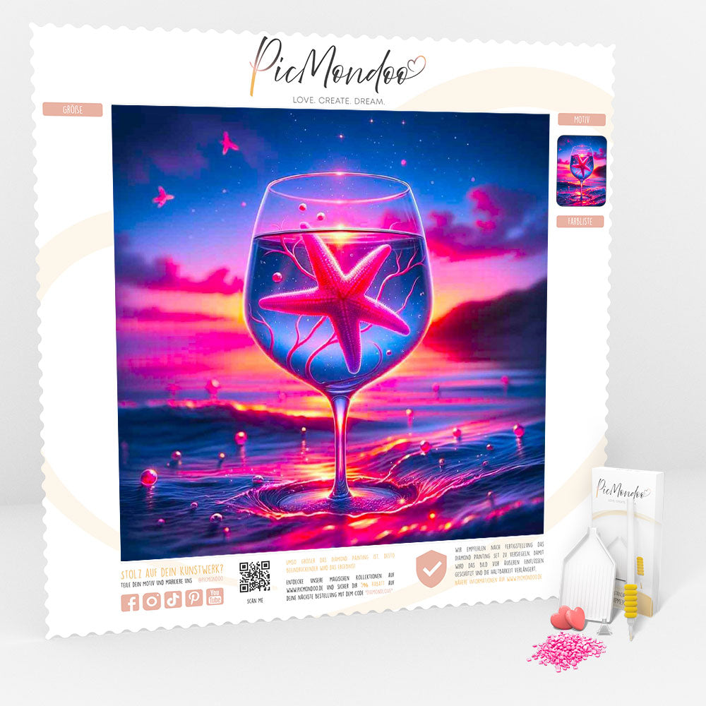 Diamond Painting Leinwand Seesternzauber