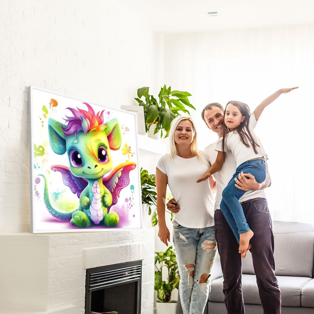 GRATIS Diamond Painting Bild Happy dragon