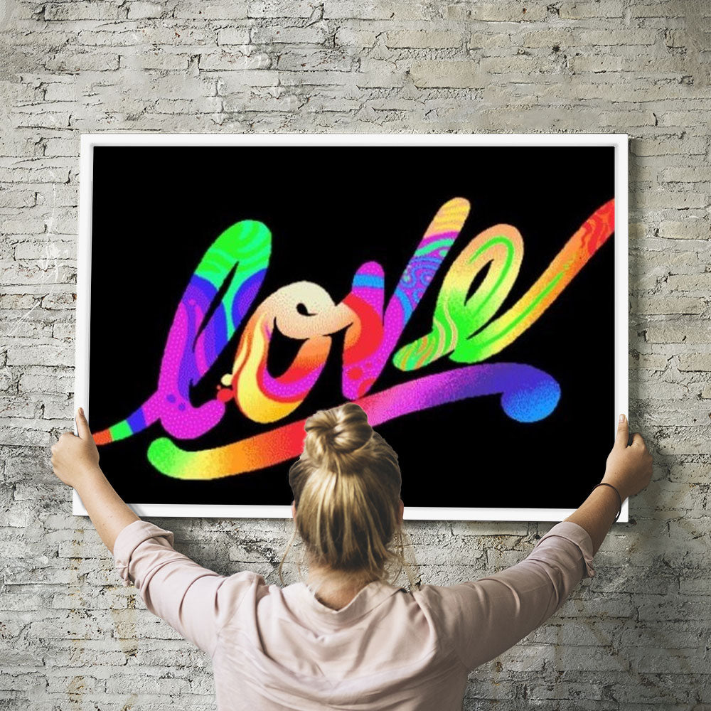 GRATIS Diamond Painting Wandbild Love