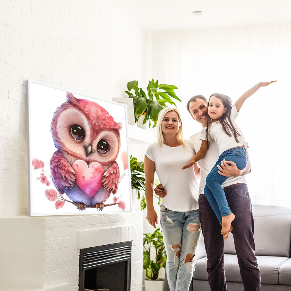 GRATIS Diamond Painting Bild Loving Owl