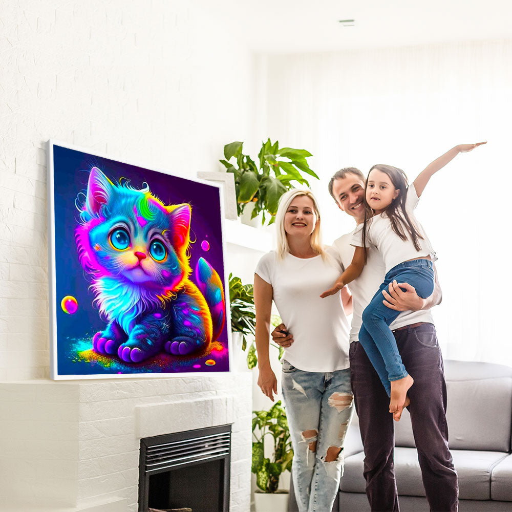 Diamond Painting Kids Bild Rainbow Kitty