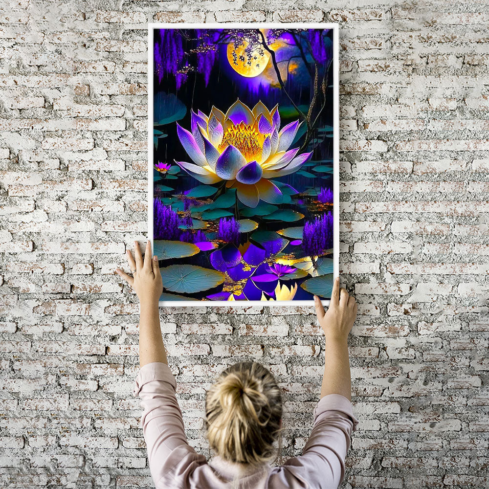 Diamond Painting Wandbild Lila Mondblume