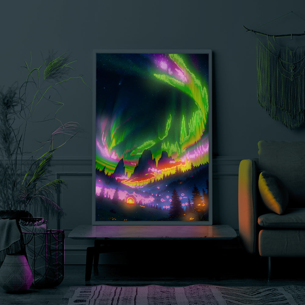 Diamond Painting Wandgstaltung Nacht der bunten Lichter "Limited Edition"