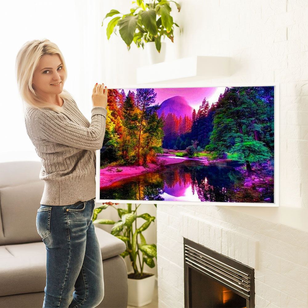 Diamond Painting Bild Waldblick im Farbenmeer