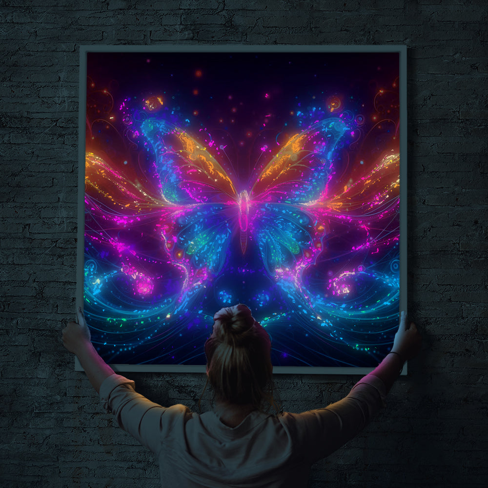 Diamond Painting Leuchtbild Special Wandbild Die Spuren der Flügel