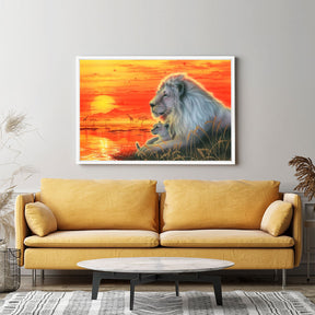 Diamond Painting Strass Special Wandgestaltung Lion Sunset MINI