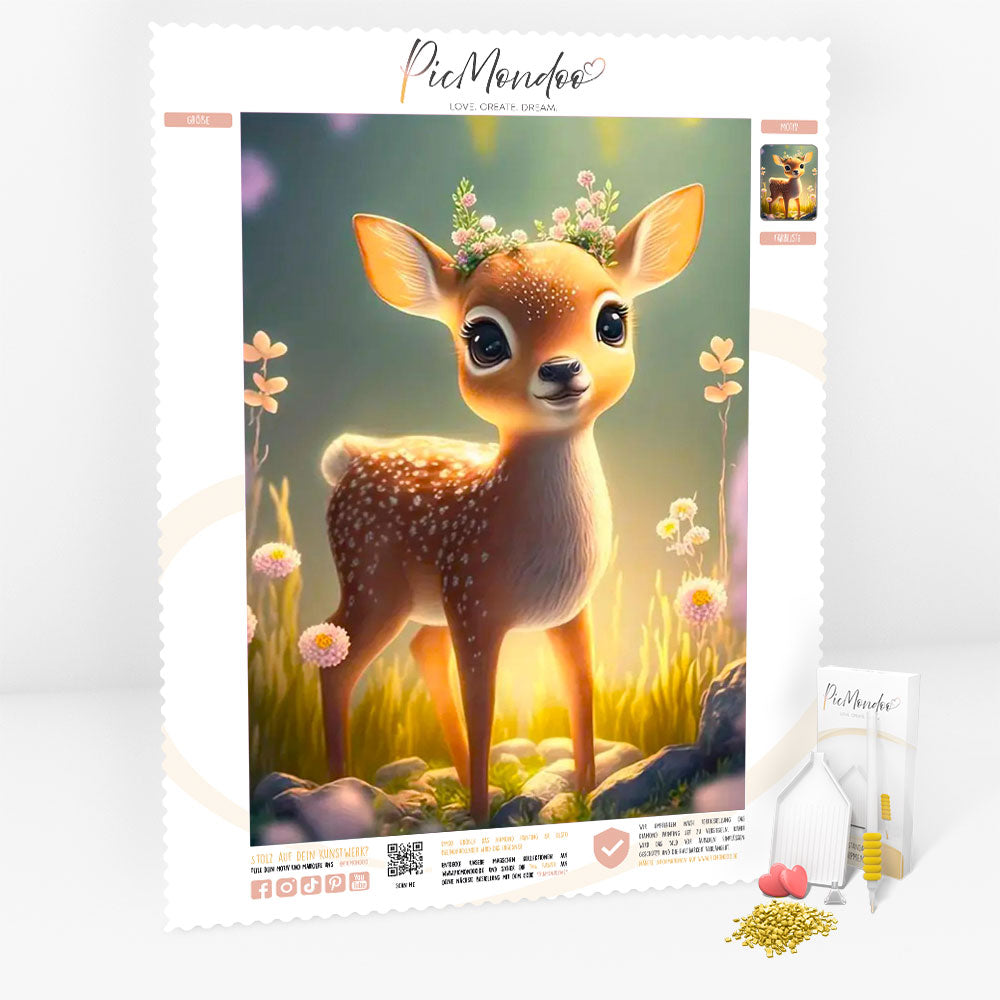 Diamond Painting Leinwand Kleines Rehkitz Anabell "Limited Edition"